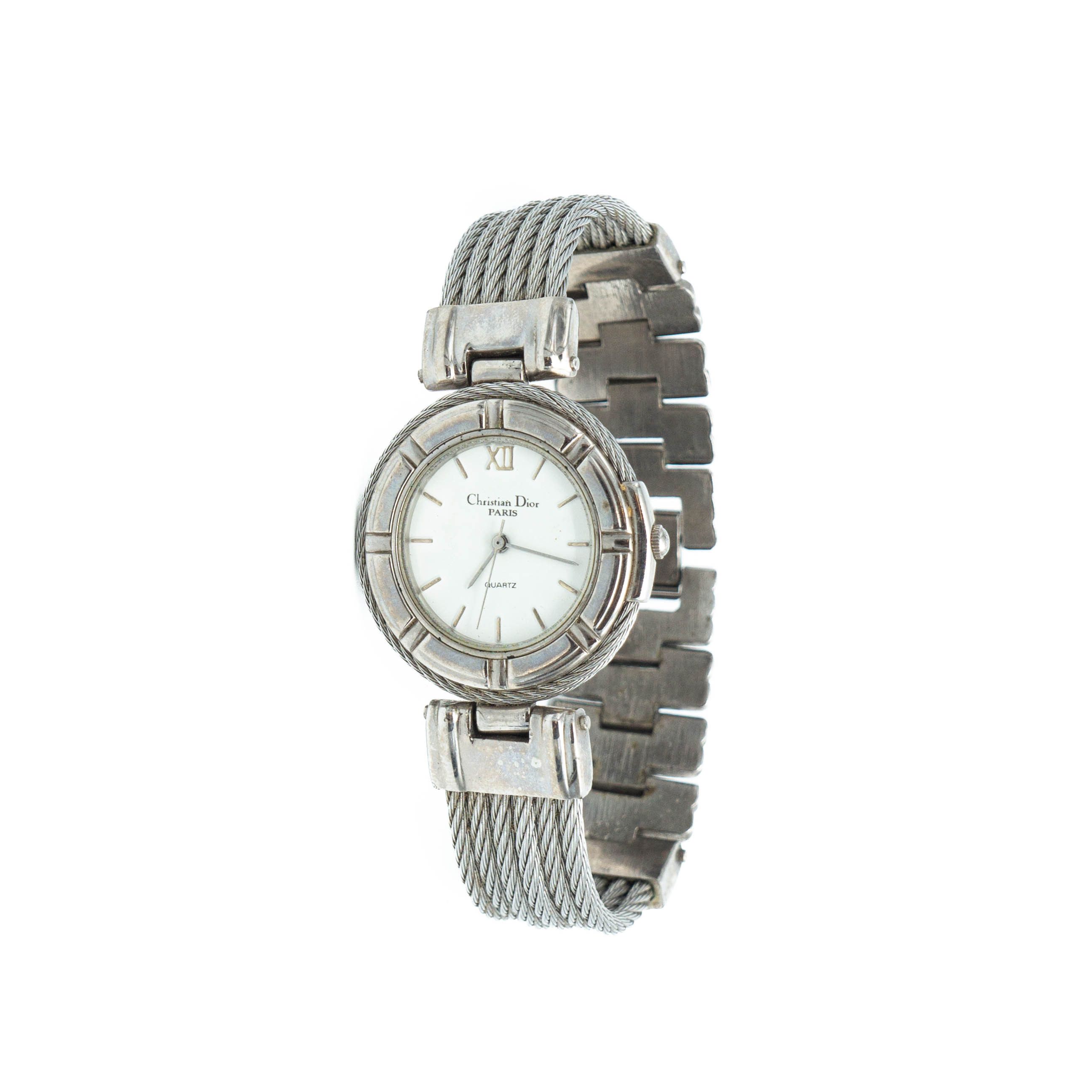 Christian DIOR Women Silver Watch Vintage 90s