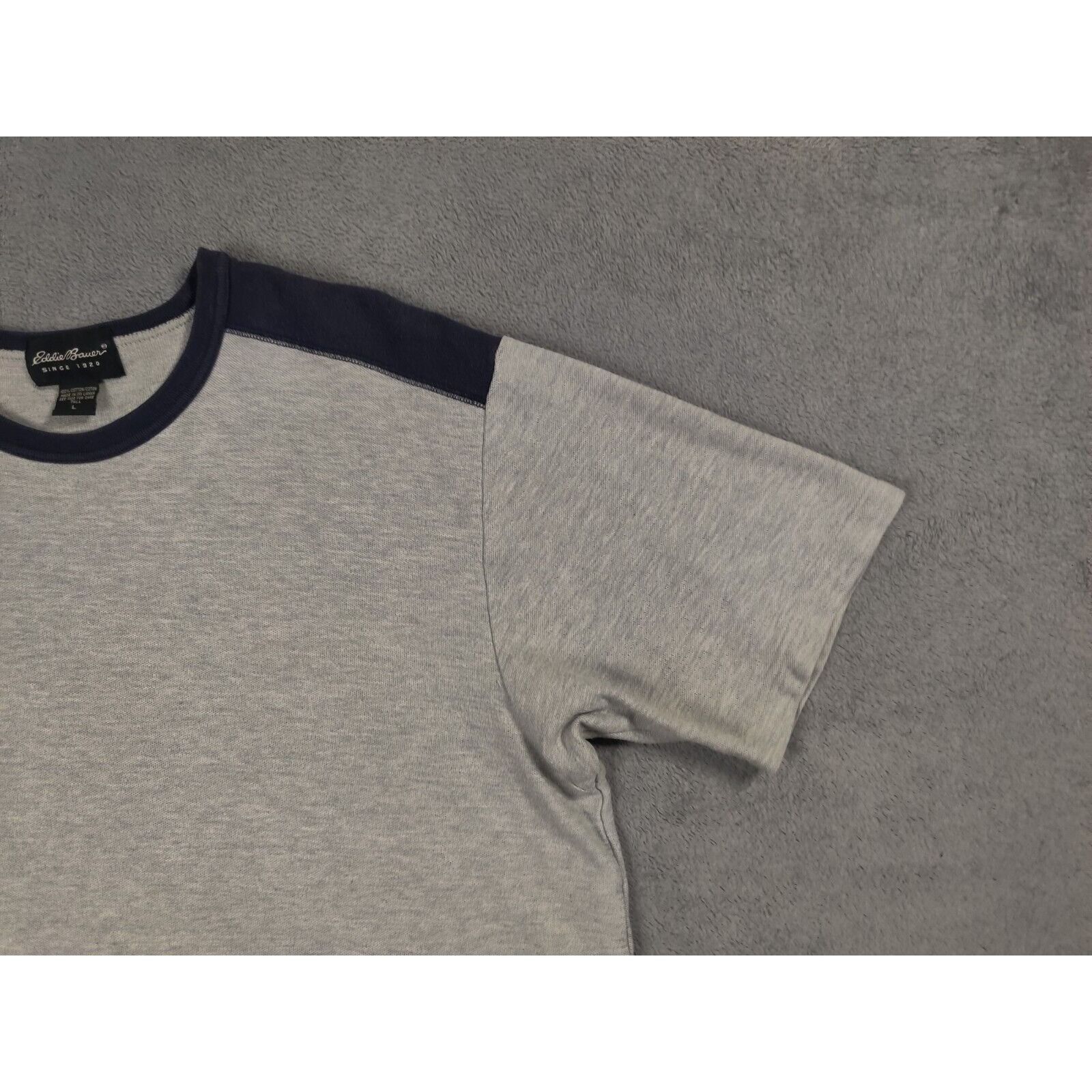 Eddie Bauer Eddie Bauer Shirt Adult Mens Large Solid Gray Short Sleeve Size US L / EU 52-54 / 3 - 3 Thumbnail
