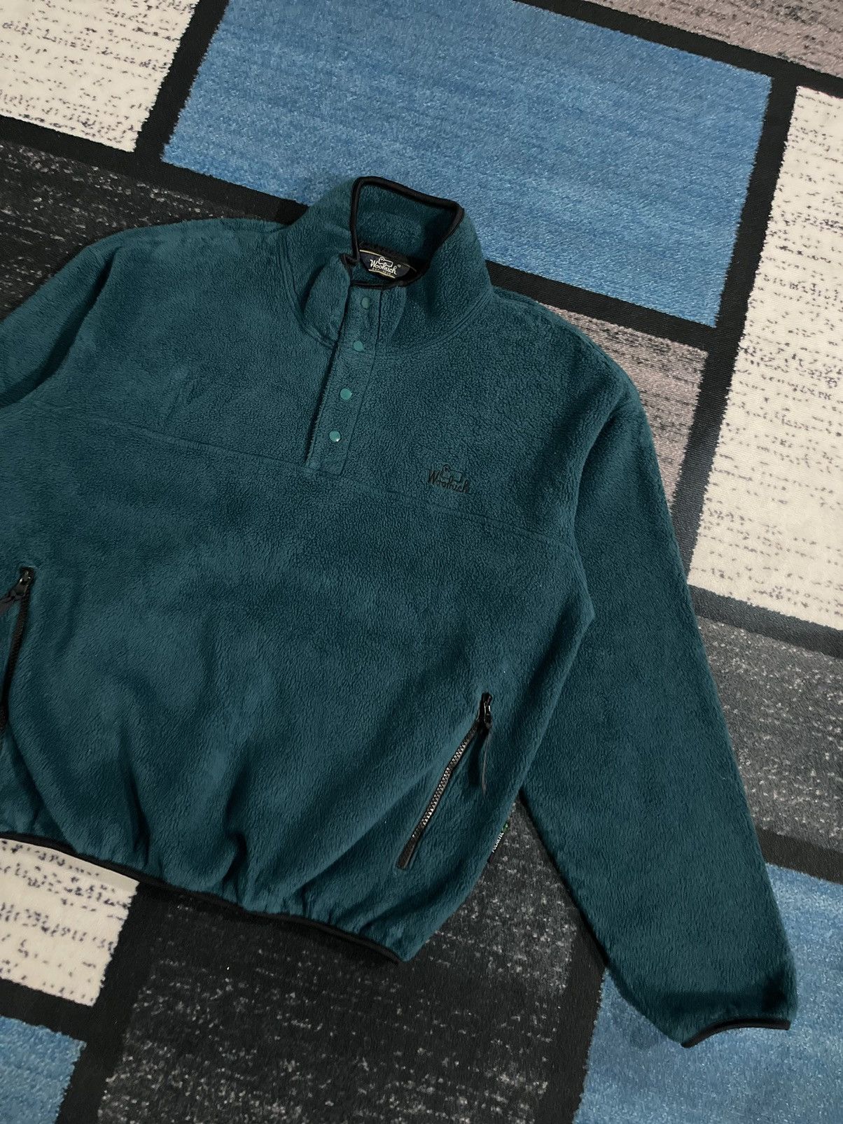 Vintage × Woolrich Woolen Mills Vintage Woolrich Half Button Fleece Jacket Size US XL / EU 56 / 4 - 3 Thumbnail