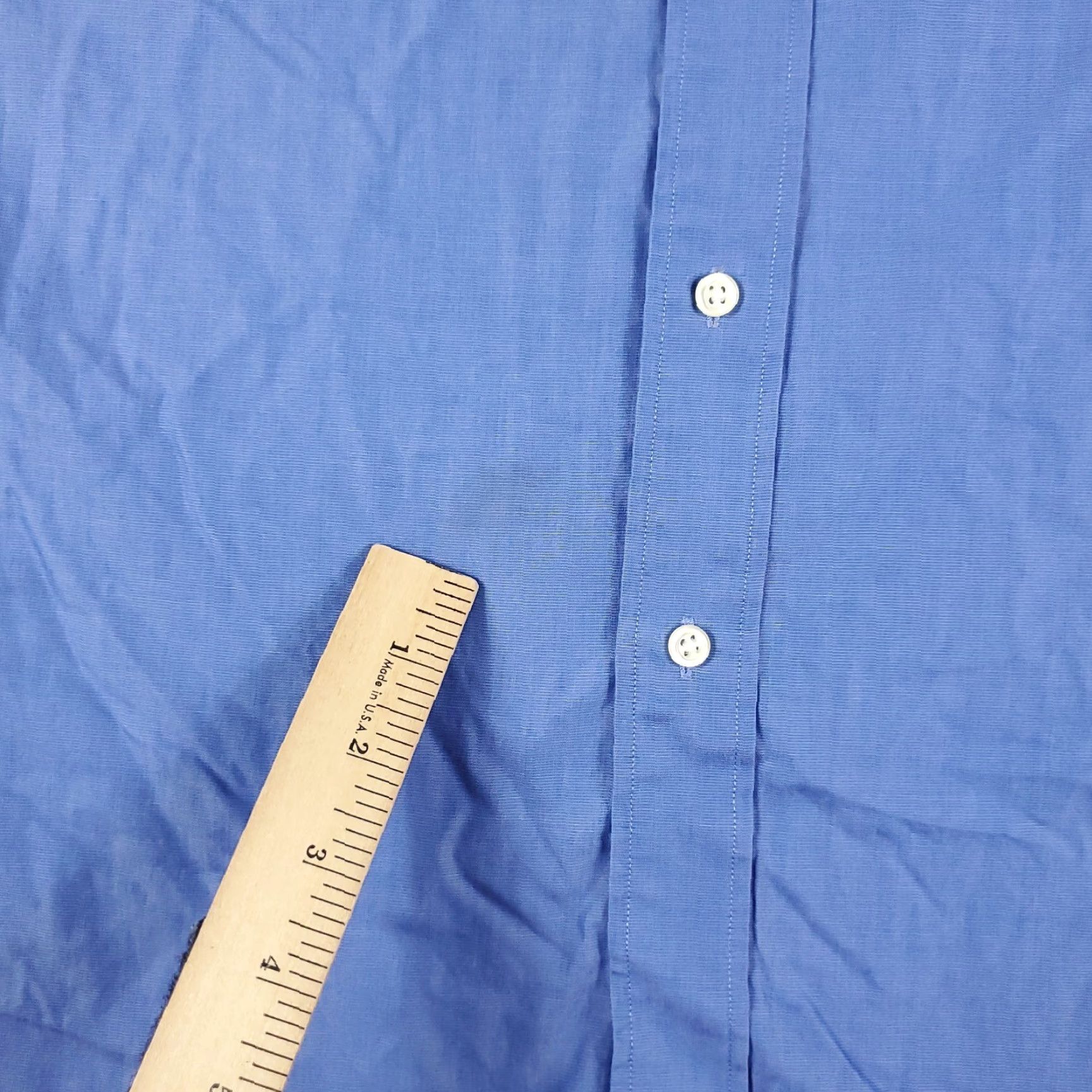 Tommy Hilfiger Tommy Hilfiger Shirt Mens 17 Blue Long Sleeve Button Up 100% Cotton Regular Fit Collared Solid Size 46R - 4 Thumbnail