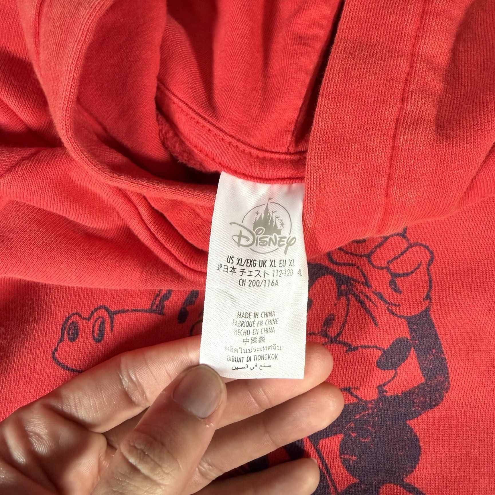 Disney Disney Hoodie Mens XL Boxy Oversized Fit Washed Red NEW Graphic Print Crew Neck Pullover Sweatshirt Size XL Men Size US XL / EU 56 / 4 - 4 Thumbnail