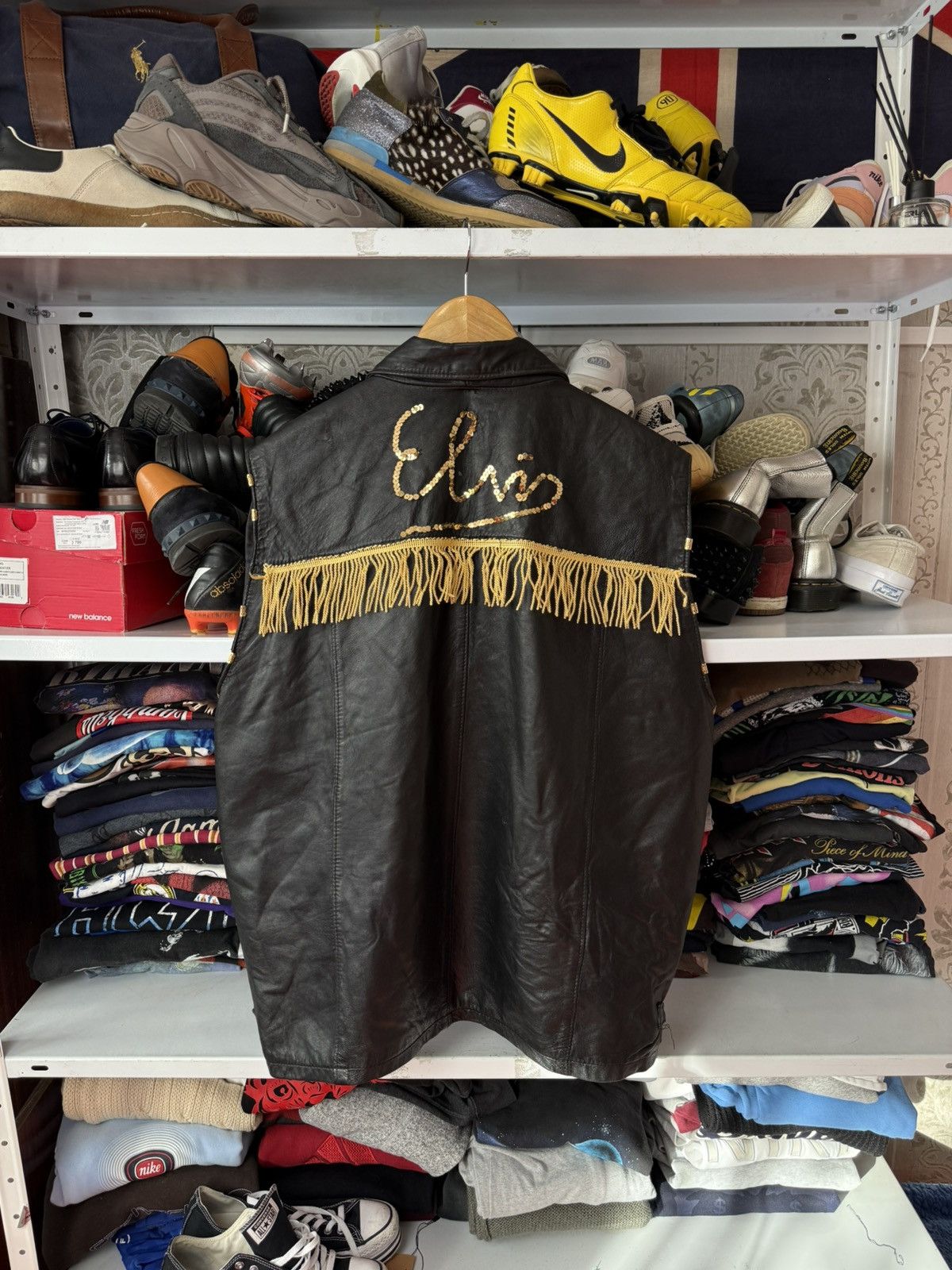 Leather Vintage Real Leather Vest Elvis Y2K Japanese Size US XL / EU 56 / 4 - 22 Thumbnail
