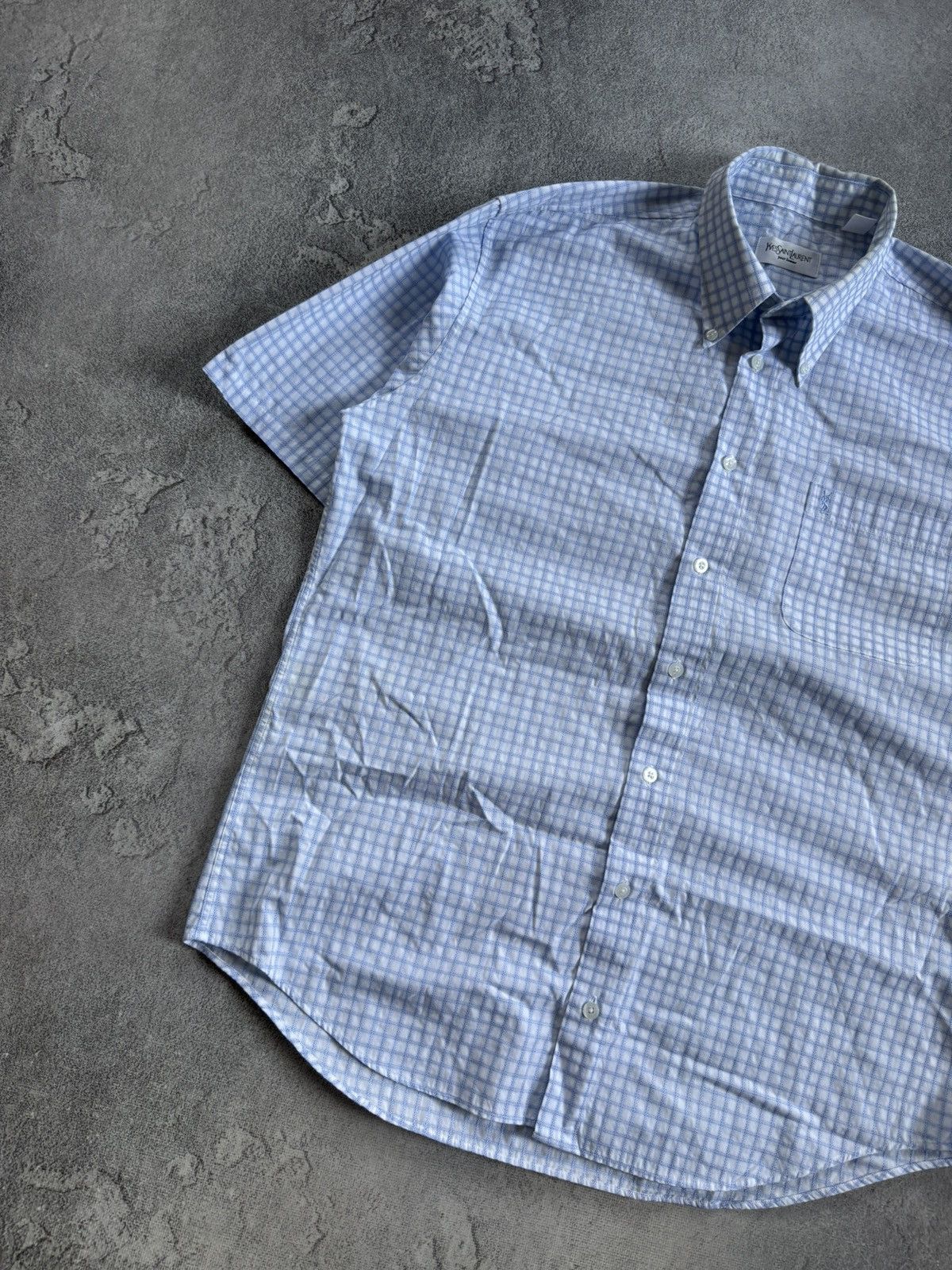 Yves Saint Laurent Yves Saint Laurent YSL L/size Chekered shirt button up polo Size US L / EU 52-54 / 3 - 9 Thumbnail