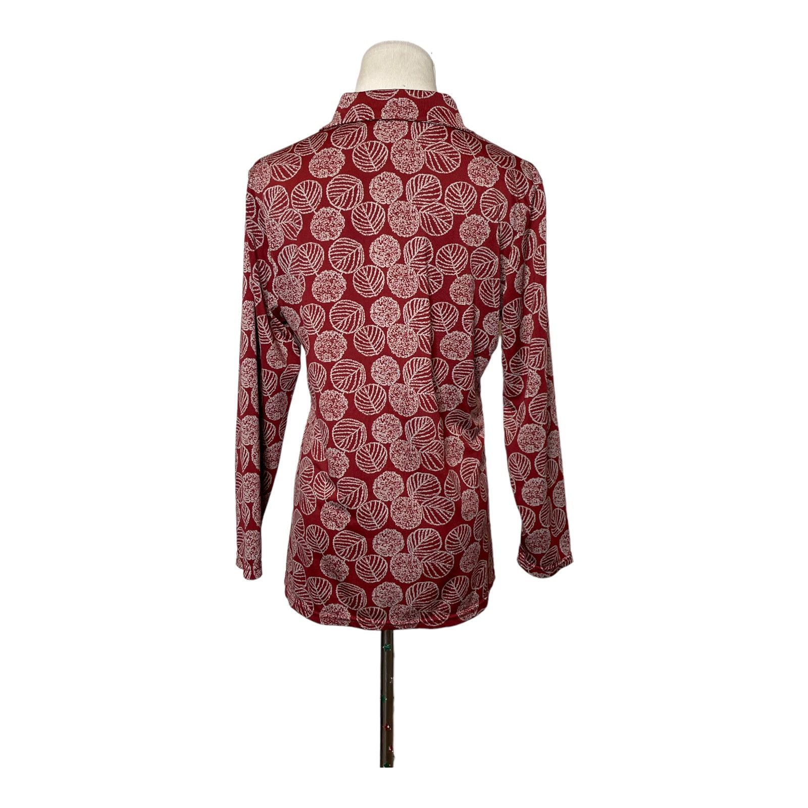 Vintage Vintage 3/4 sleeves leaves print red blouse size XL Size XL / US 12-14 / IT 48-50 - 8 Thumbnail