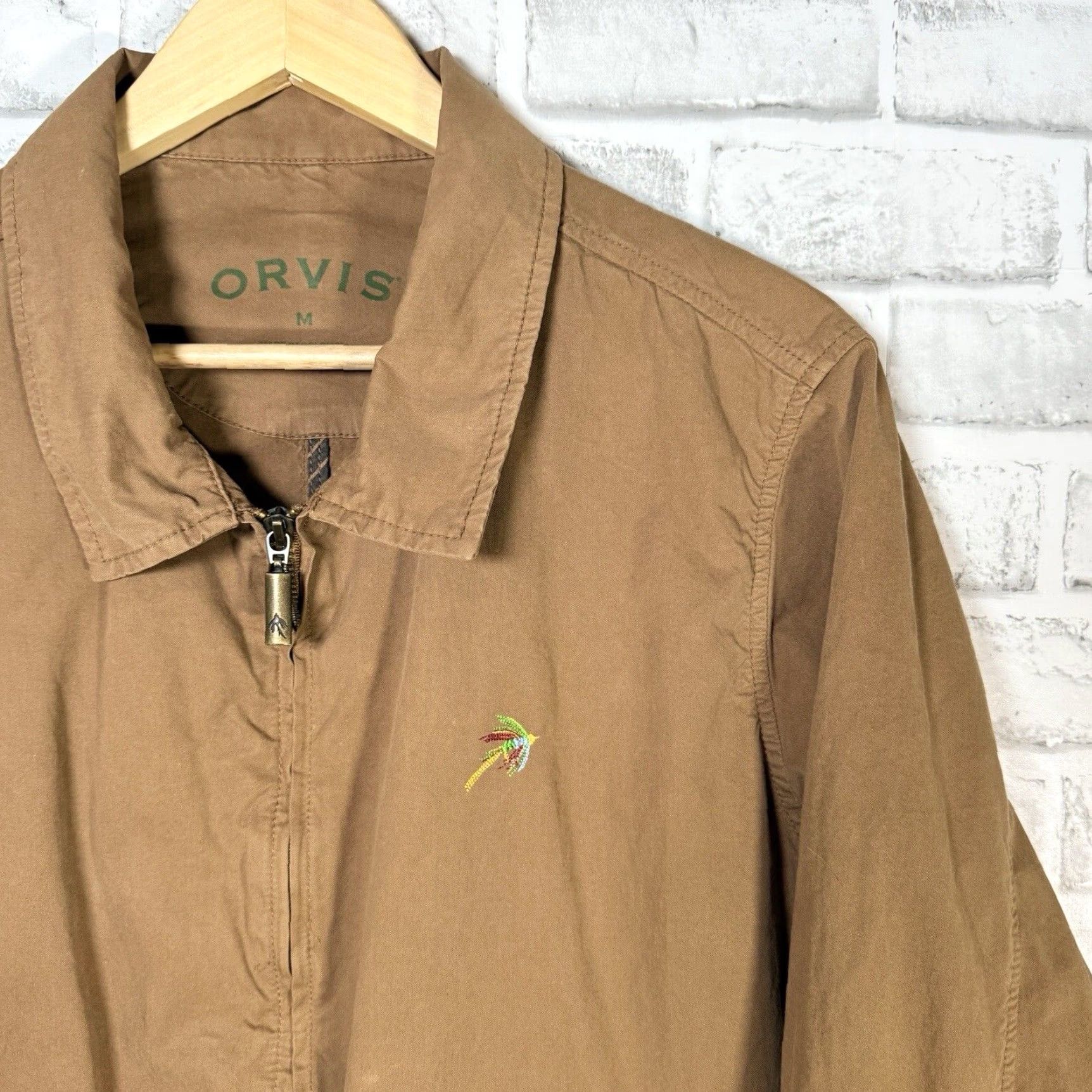 Orvis VINTAGE Orvis Mens Windbreaker Jacket Full-Zip Brown Cotton Size M Size US M / EU 48-50 / 2 - 2 Thumbnail