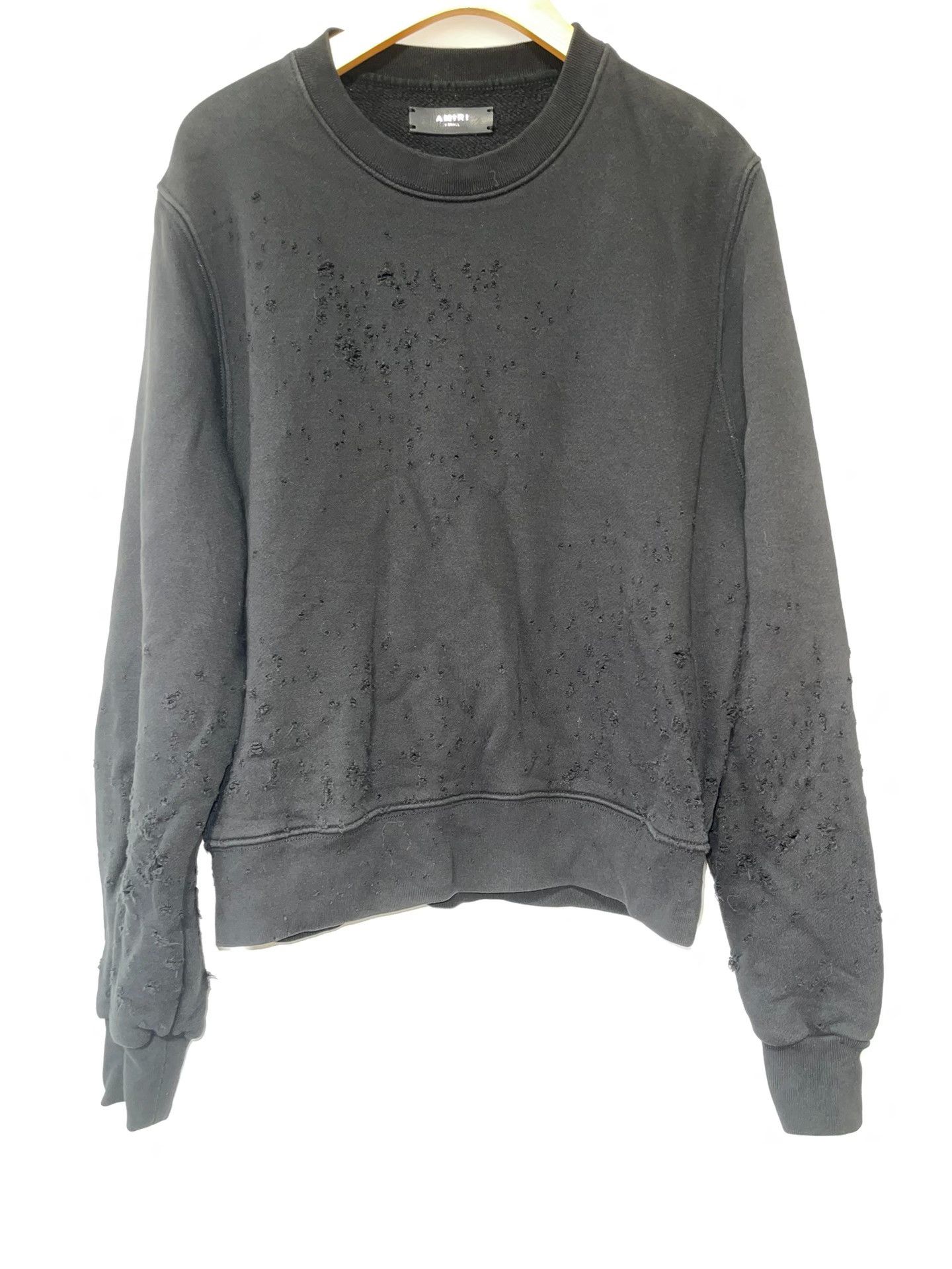 Image of Amiri Popper Aged Sweatshirt in Grey, Men's (Size XS)