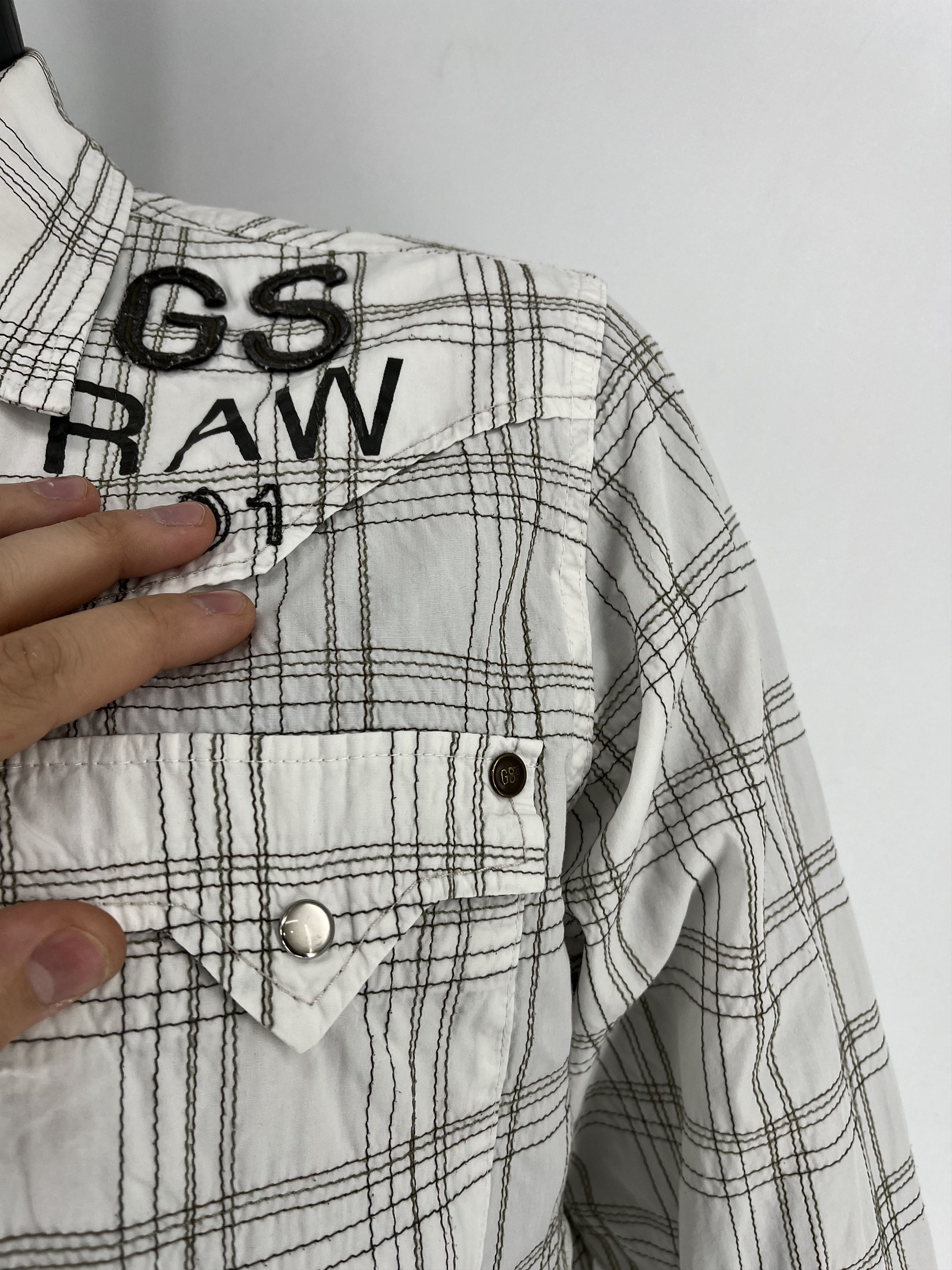 G-Star Vintage Y2K G Star Raw Men’s Plaid Shirt With Big Logo Size US XL / EU 56 / 4 - 10 Thumbnail