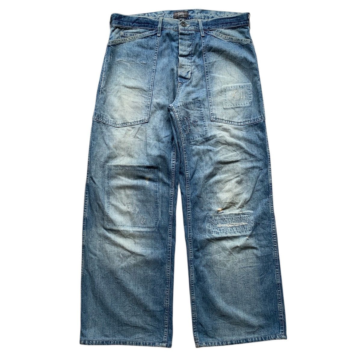 Lo Life Vintage Polo Ralph Lauren Fatigue Distressed Jeans | Grailed