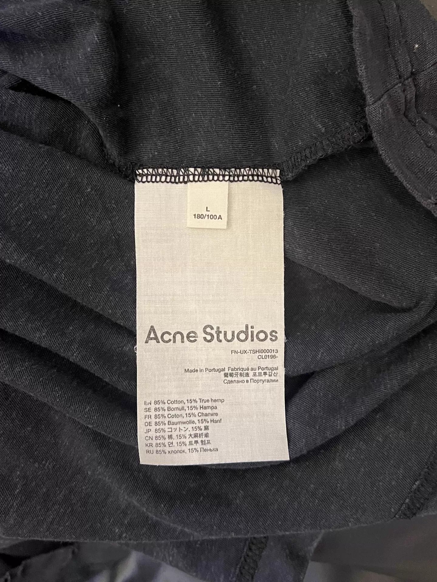 Acne Studios Acne FW22 1996 Classic Logo Print Faded Black Short Sleeve Tee L Size US L / EU 52-54 / 3 - 4 Thumbnail