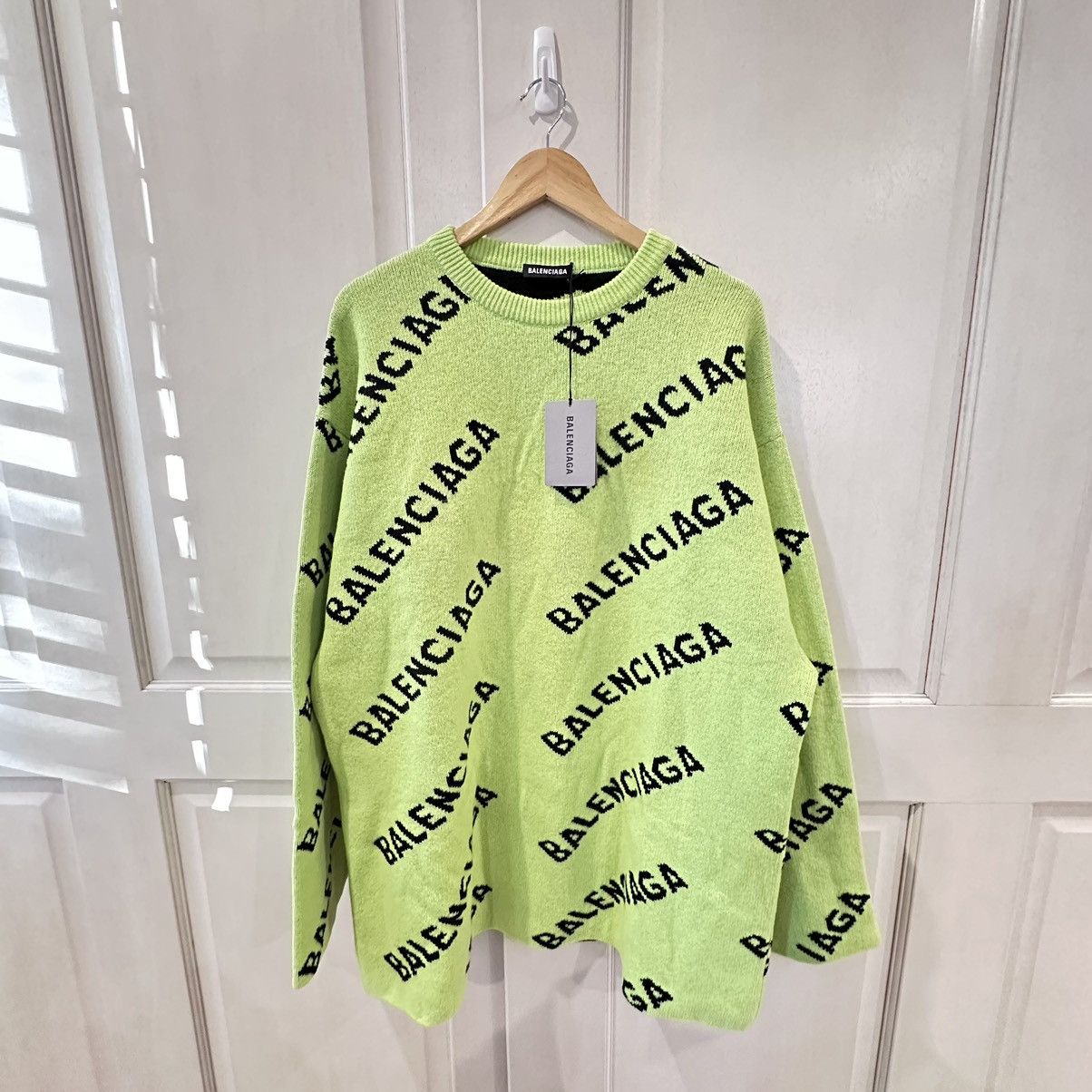 Balenciaga Balenciaga Allover Logo Knit Size US L / EU 52-54 / 3 - 6 Thumbnail