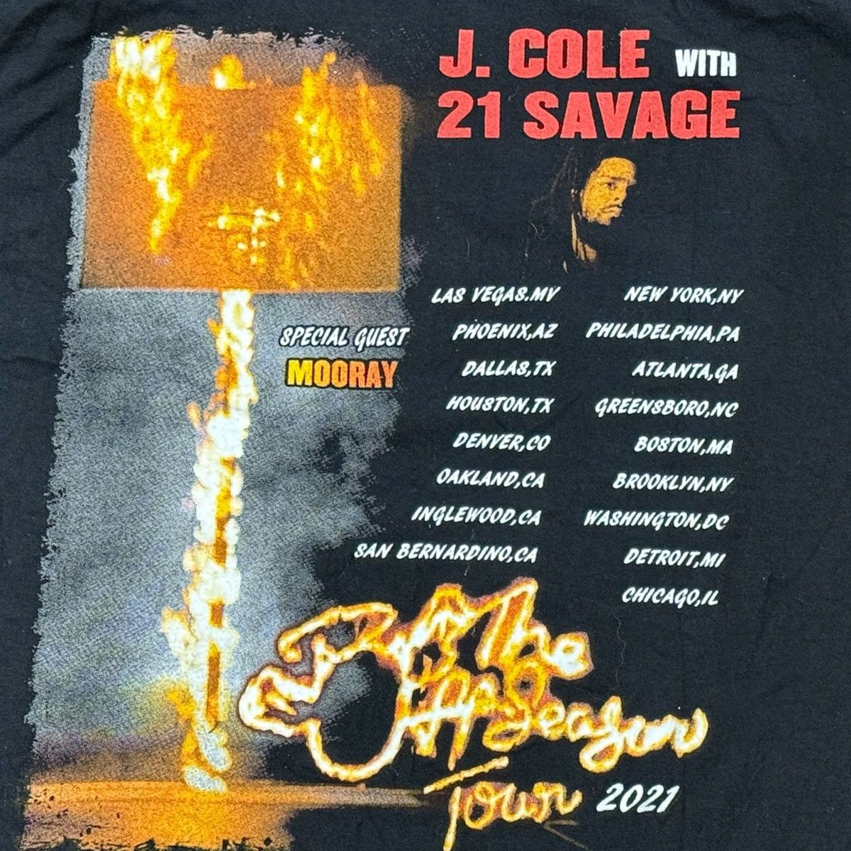 21 Savage × Band Tees × J. Cole 21 Savage x J.Cole 2021 tour tee Size US L / EU 52-54 / 3 - 5 Thumbnail