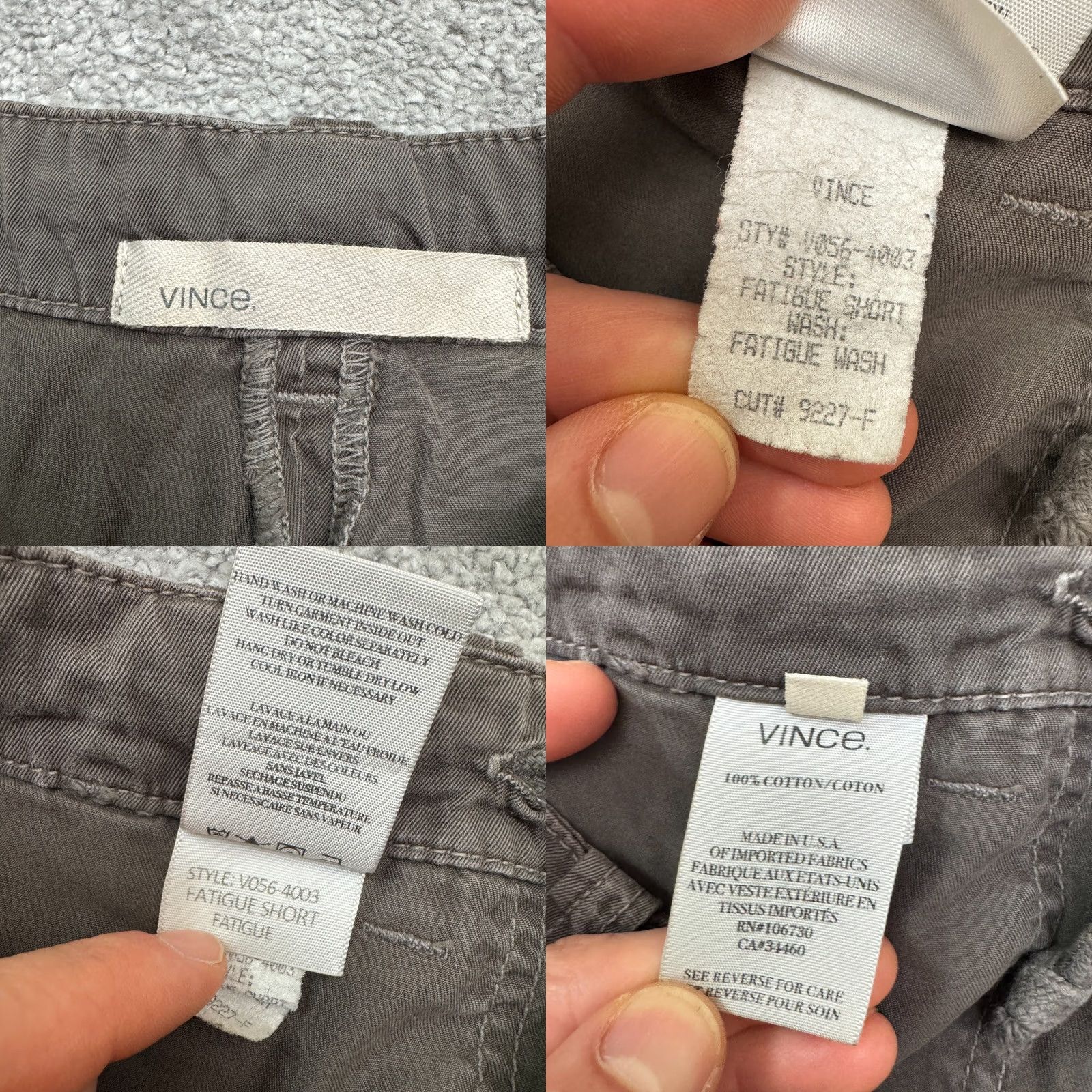 Vince Vince 100% Cotton Fatigue Shorts Womens 26 Dark Brown Mid Rise Casual Preppy Size 26" / US 2 / IT 38 - 8 Thumbnail