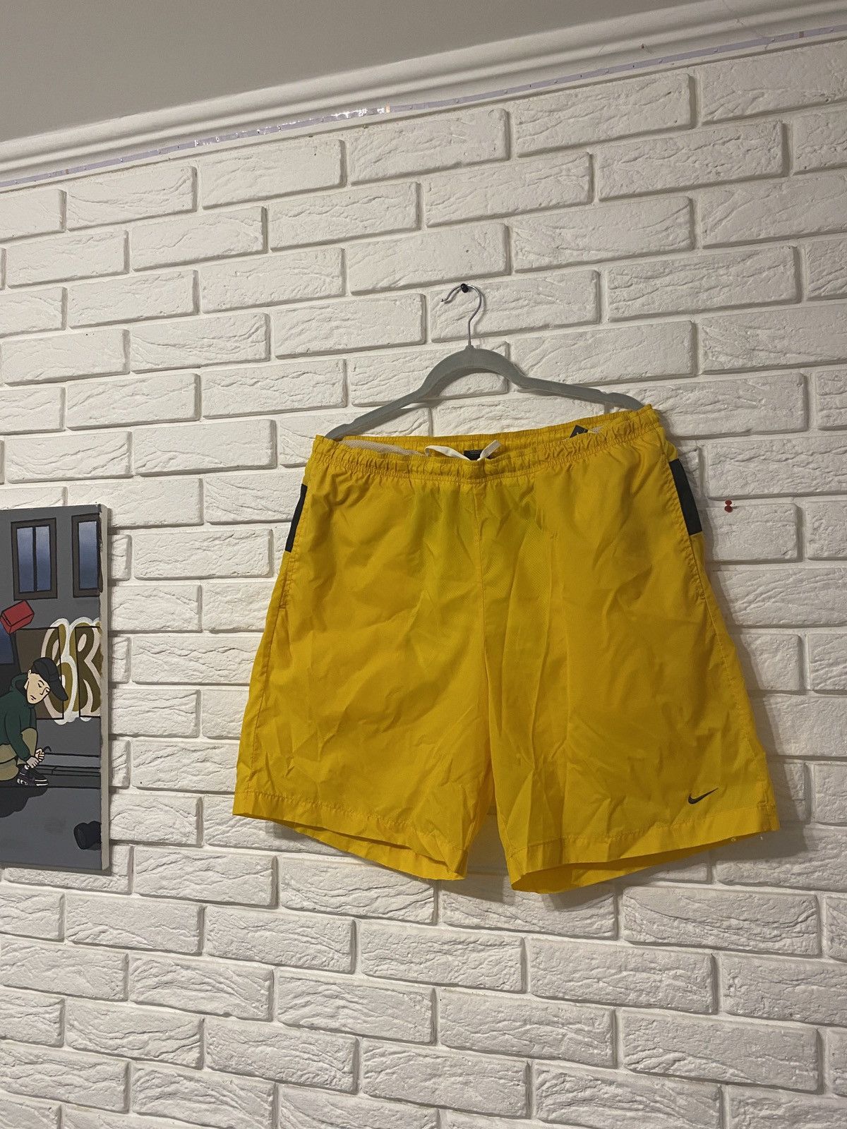 Nike × Vintage Vintage Y2K Nike swoosh nylon shorts Size US 40 / EU 56 - 1 Thumbnail