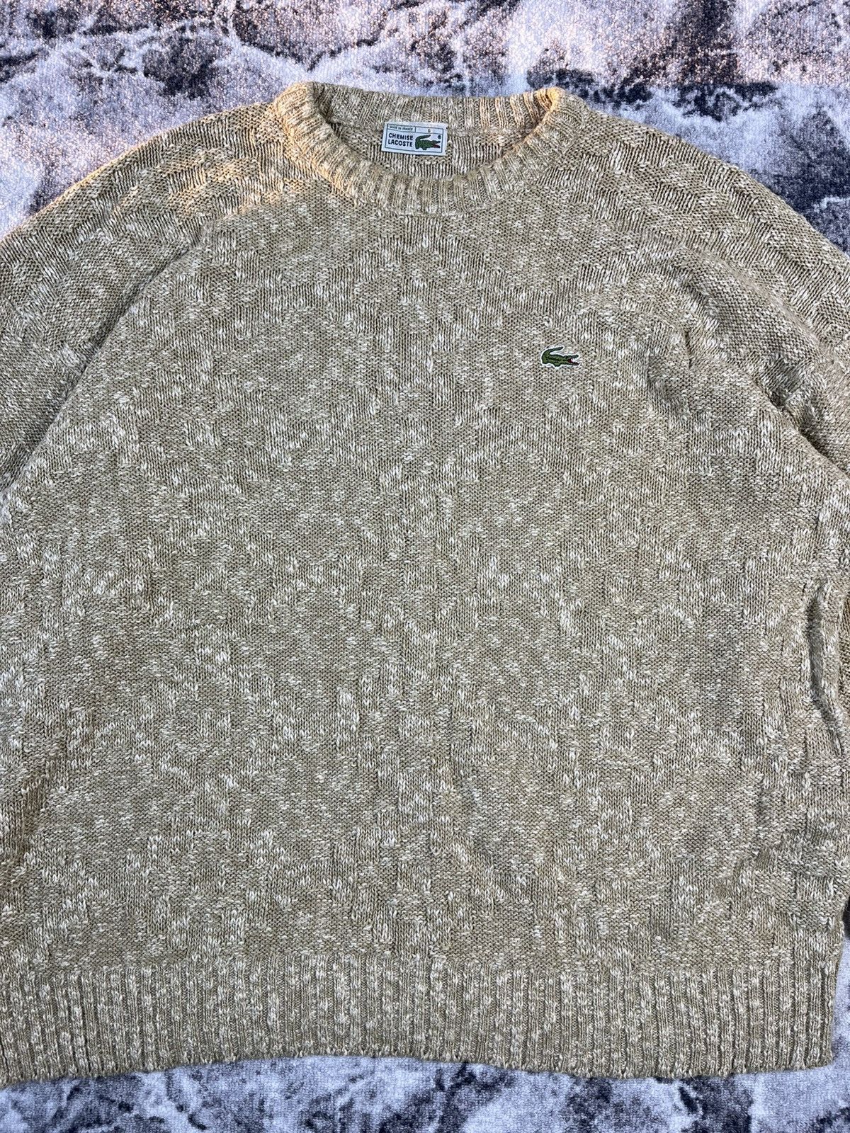Lacoste Vintage Lacoste Beige Knit Sweater Made in France XXL Size US XXL / EU 58 / 5 - 4 Thumbnail