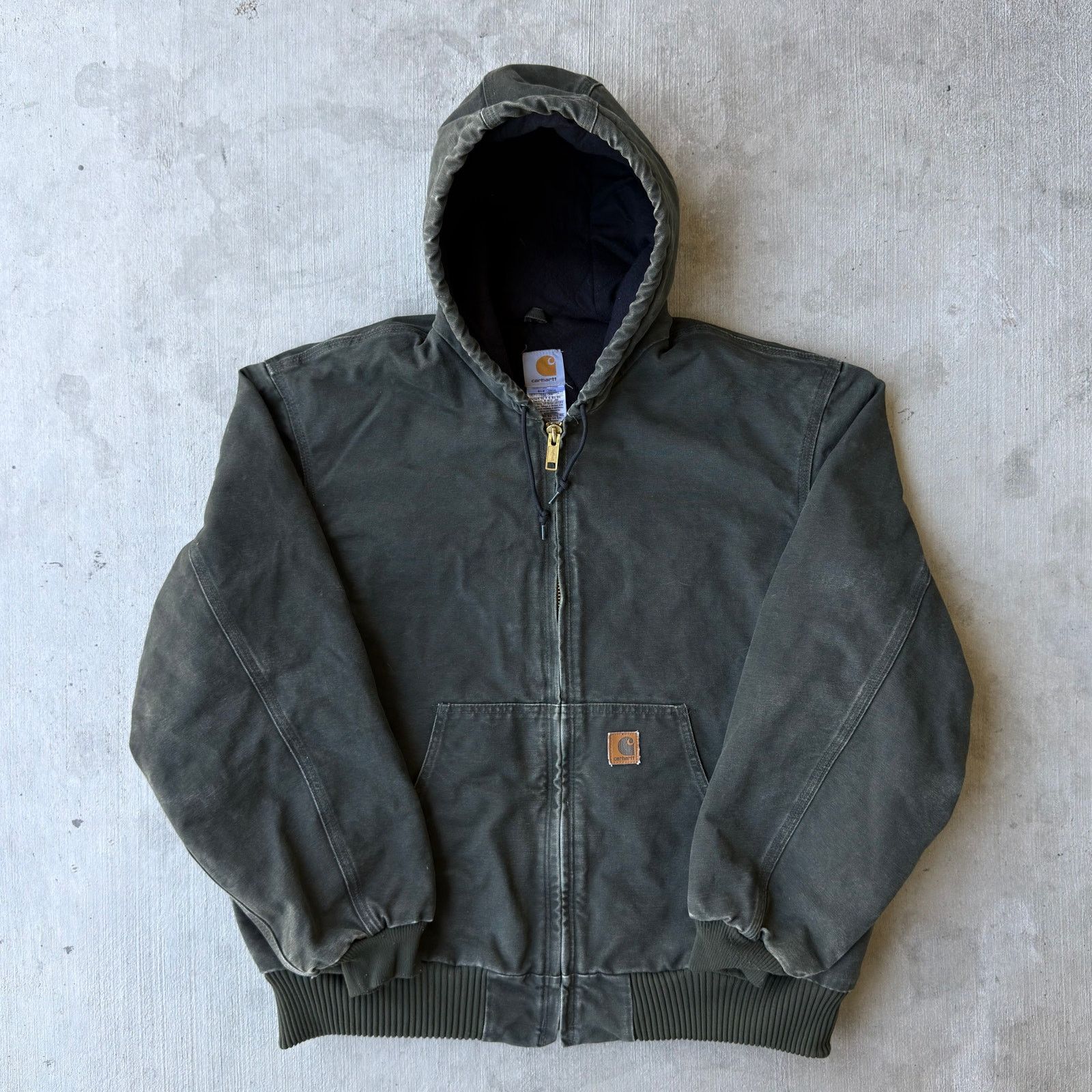 Carhartt × Vintage Carhartt J130 MOS green hooded work wear jacket XL Size US XL / EU 56 / 4 - 1 Thumbnail