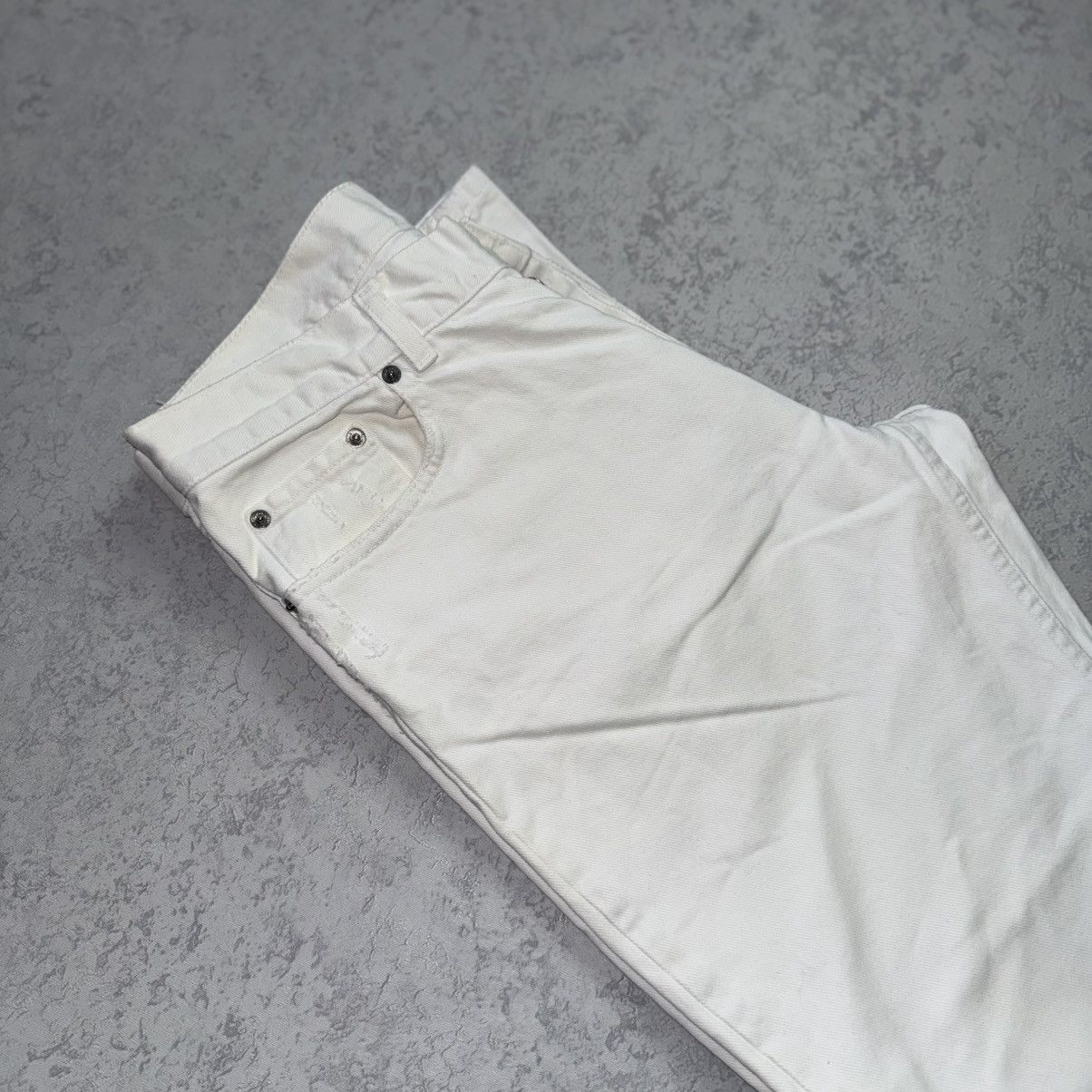 Helmut Lang Helmut Lang 00s Vintage Broken Denim White Pant/Jeans Size US 33 - 16 Thumbnail