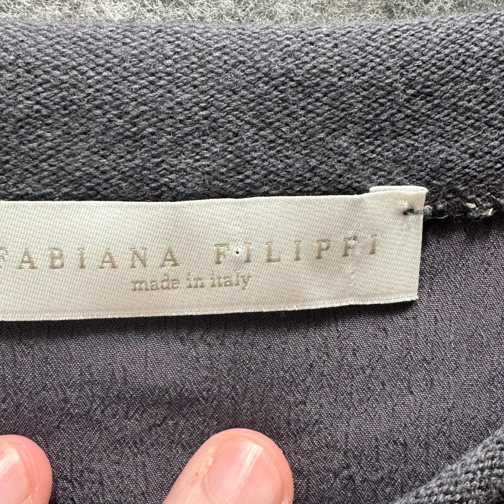 Fabiana Filippi Fabiana Filippi Shirt Womens XS Gray Metallic Crewneck Long Sleeve Made Italy Size XS / US 0-2 / IT 36-38 - 4 Thumbnail