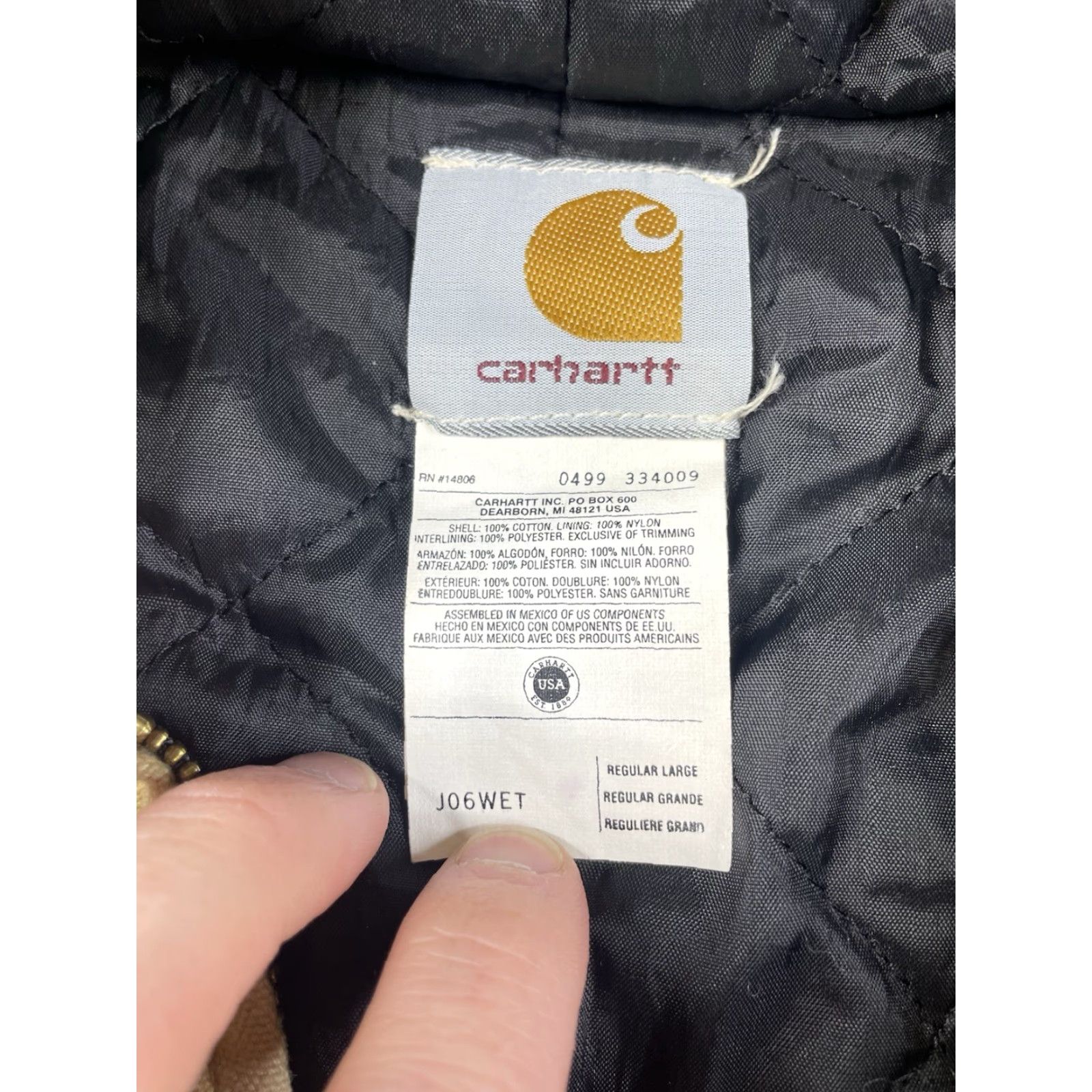 Carhartt VINTAGE NWT Carhartt J06 WET Hooded Canvas Work Jacket L Tan Men Size US L / EU 52-54 / 3 - 4 Thumbnail