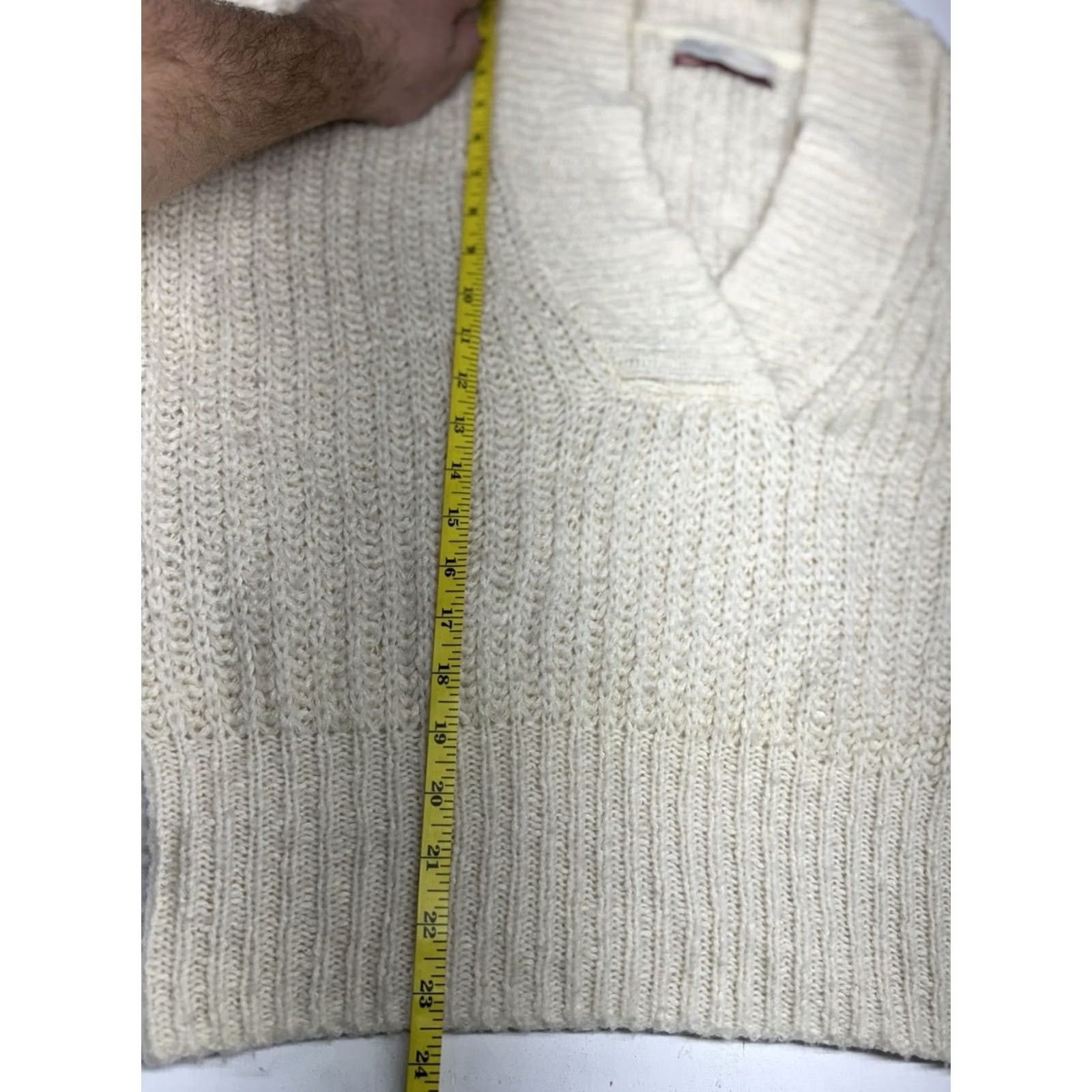 Anthropologie Anthropologie Pilcro Marla V-Neck Sweater Knit Women’s Size S Ivory Oversized Pullover Dolman Sleeve Size S / US 4 / IT 40 - 4 Thumbnail