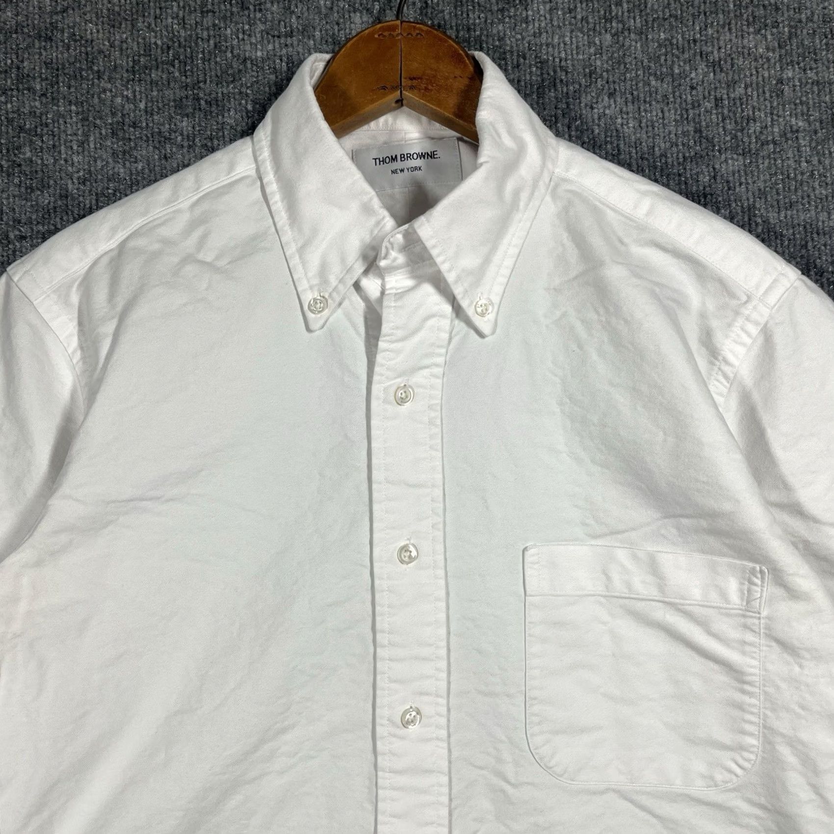 Thom Browne Thom Browne Shirt Mens Size 2 Medium White Short Sleeve Size US M / EU 48-50 / 2 - 2 Thumbnail