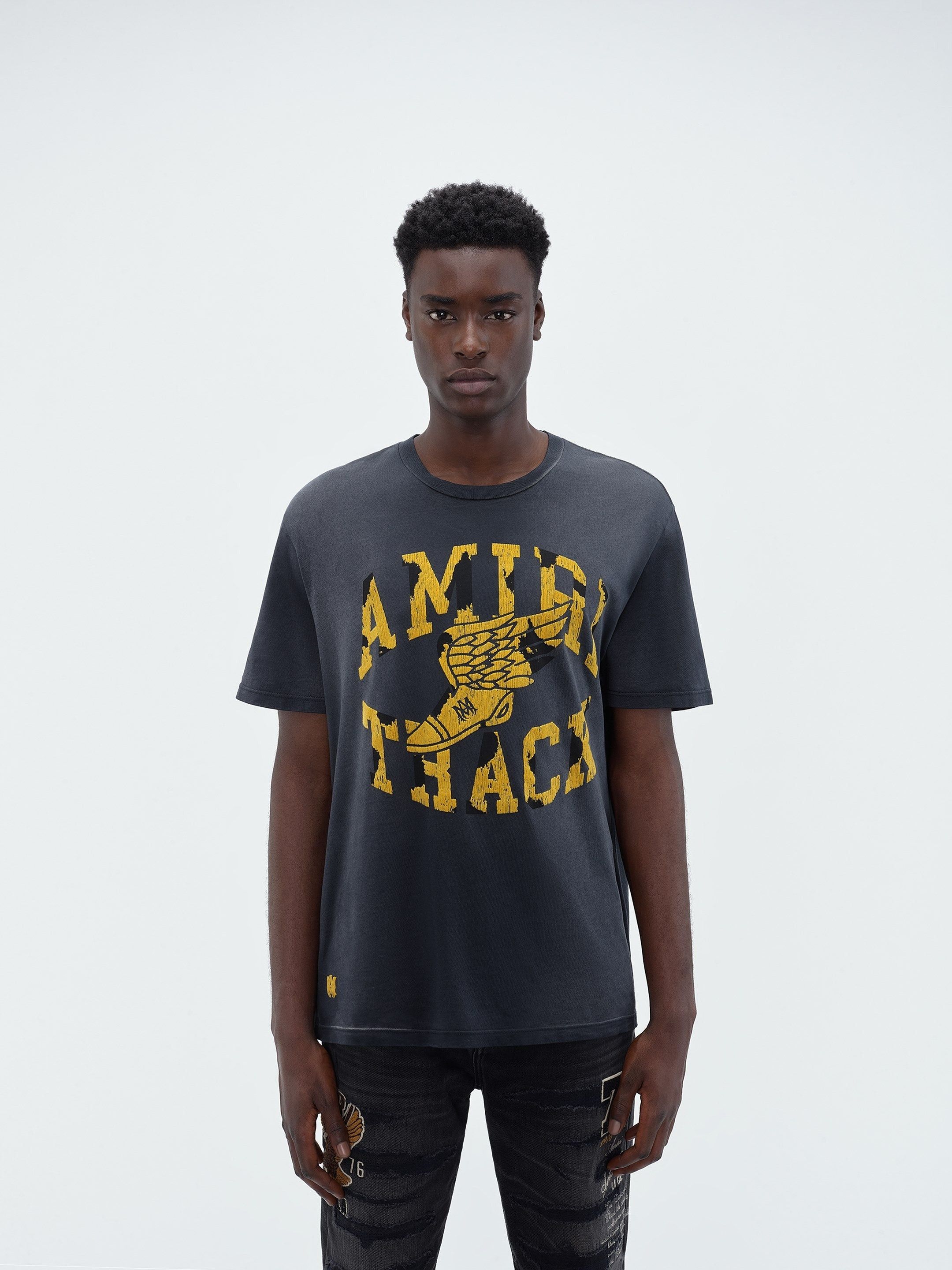 Amiri o1w1db10125 Track T-Shirt in Black/Yellow Size US M / EU 48-50 / 2 - 3 Thumbnail