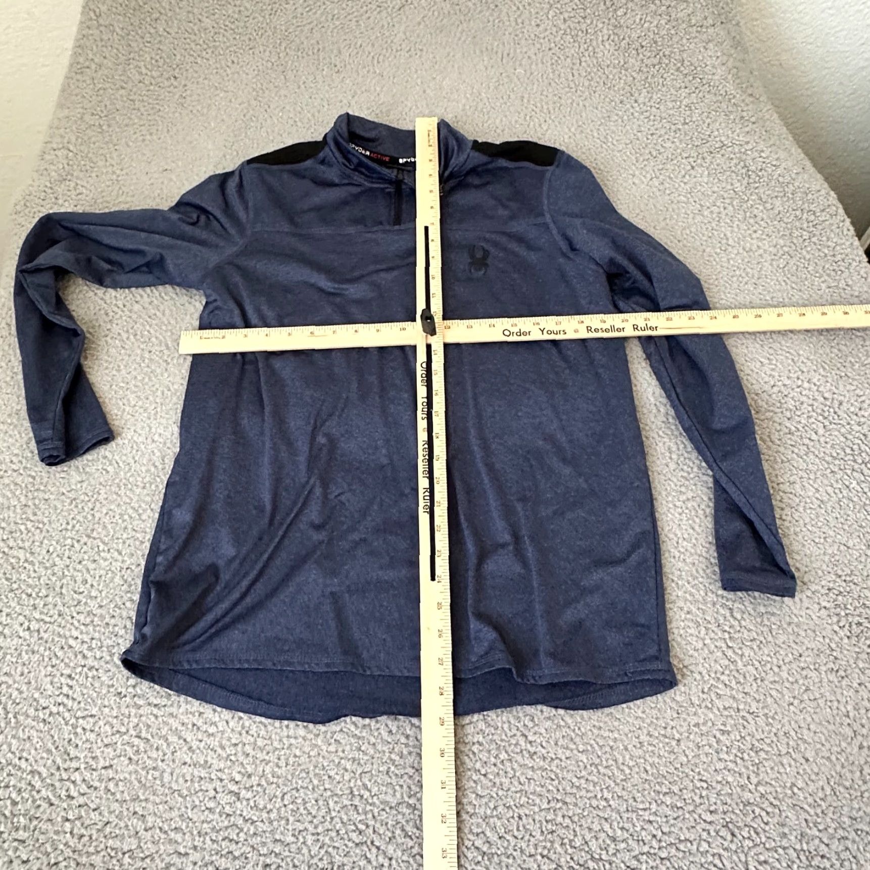 Spyder Spyder Shirt Mens Adult Medium Blue 1/4 Zip Polyester Stretch Pullover Casual 90s Style Long Sleeve Active Pullover Shirt Mens Size US M / EU 48-50 / 2 - 6 Thumbnail