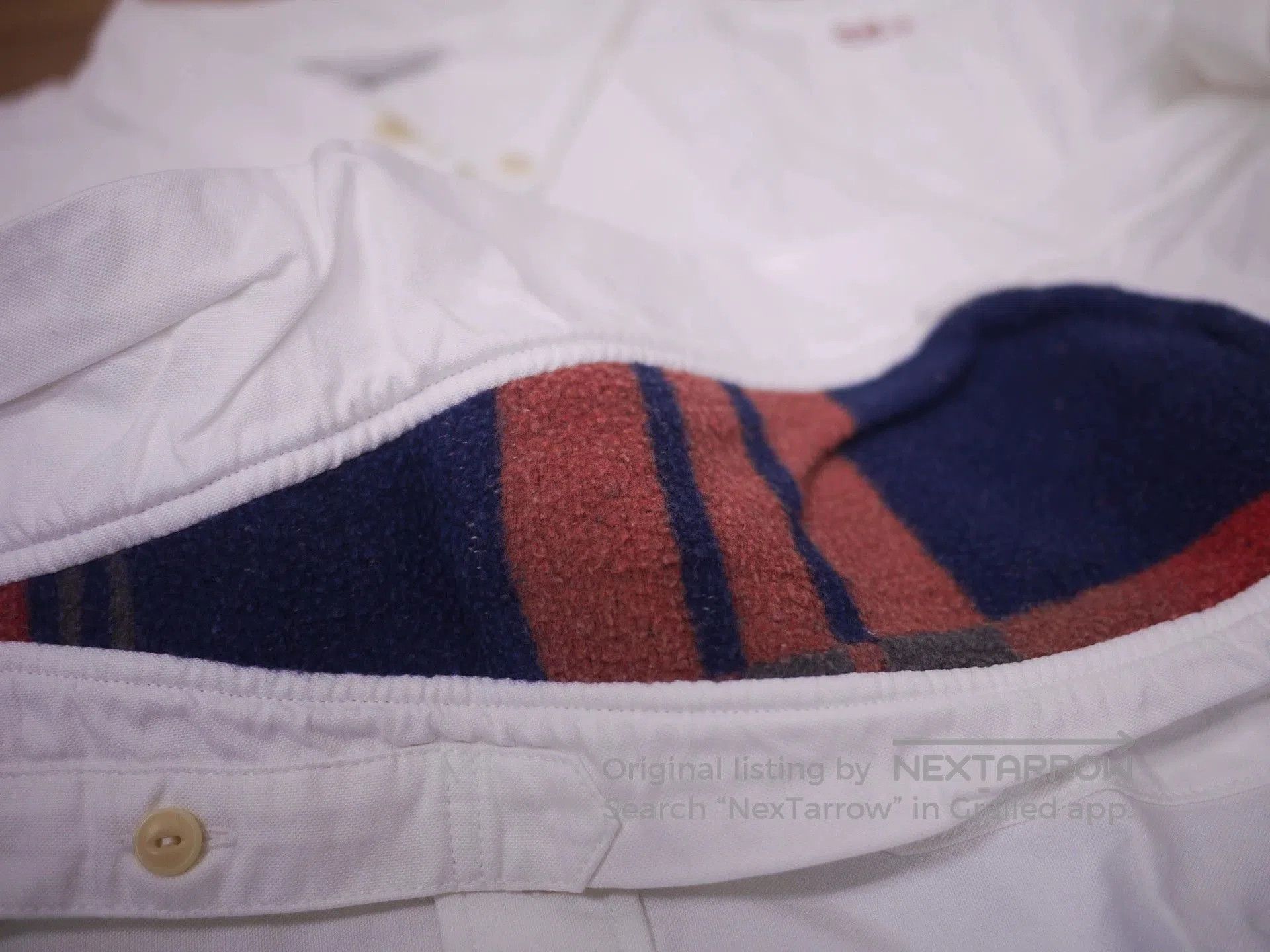 Visvim White Long Sleeve Shirt with Decorative Patches. Size US S / EU 44-46 / 1 - 3 Thumbnail