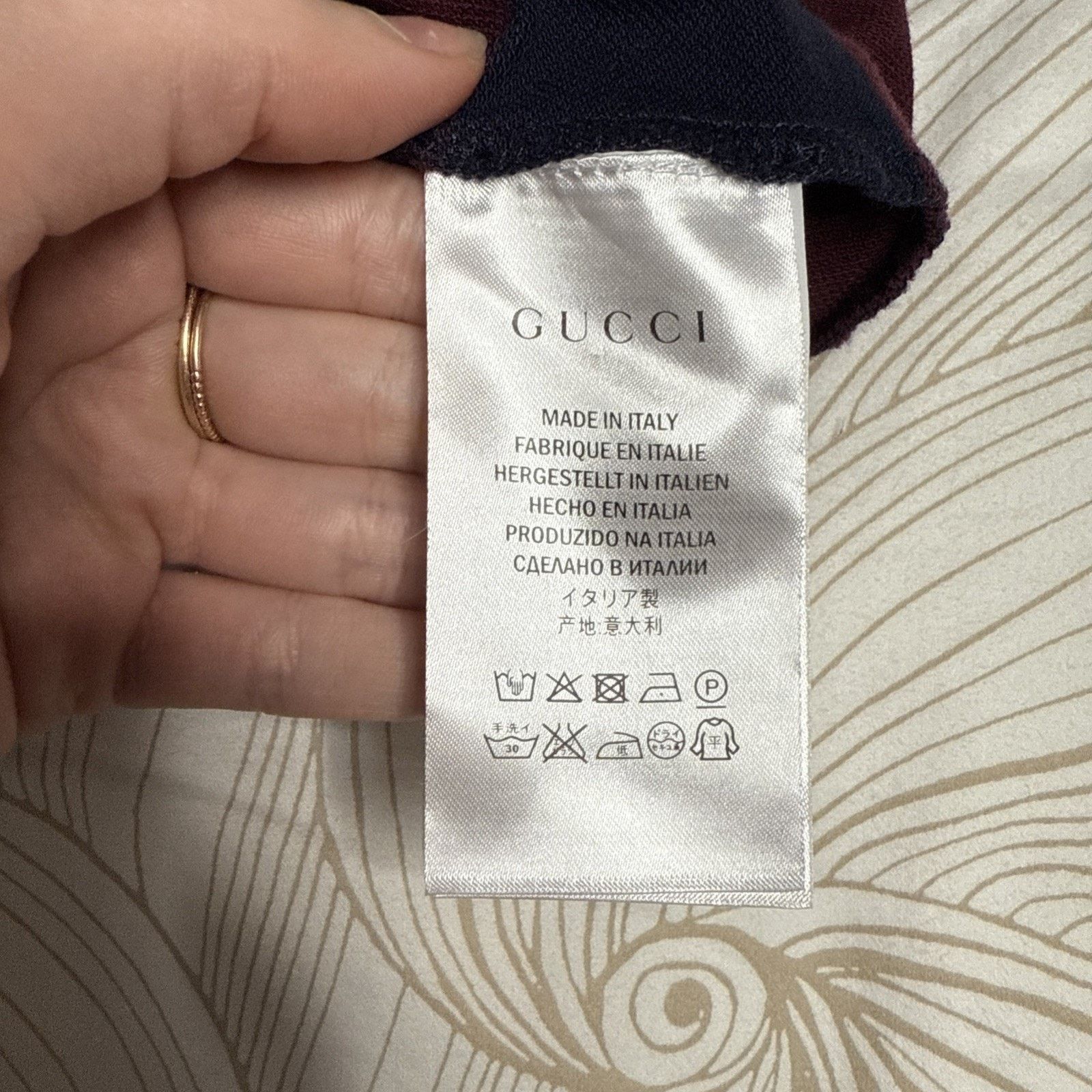 Gucci Gucci Men’s Striped Polo Shirt, Navy And Burgundy, Size XL Size US XL / EU 56 / 4 - 7 Thumbnail
