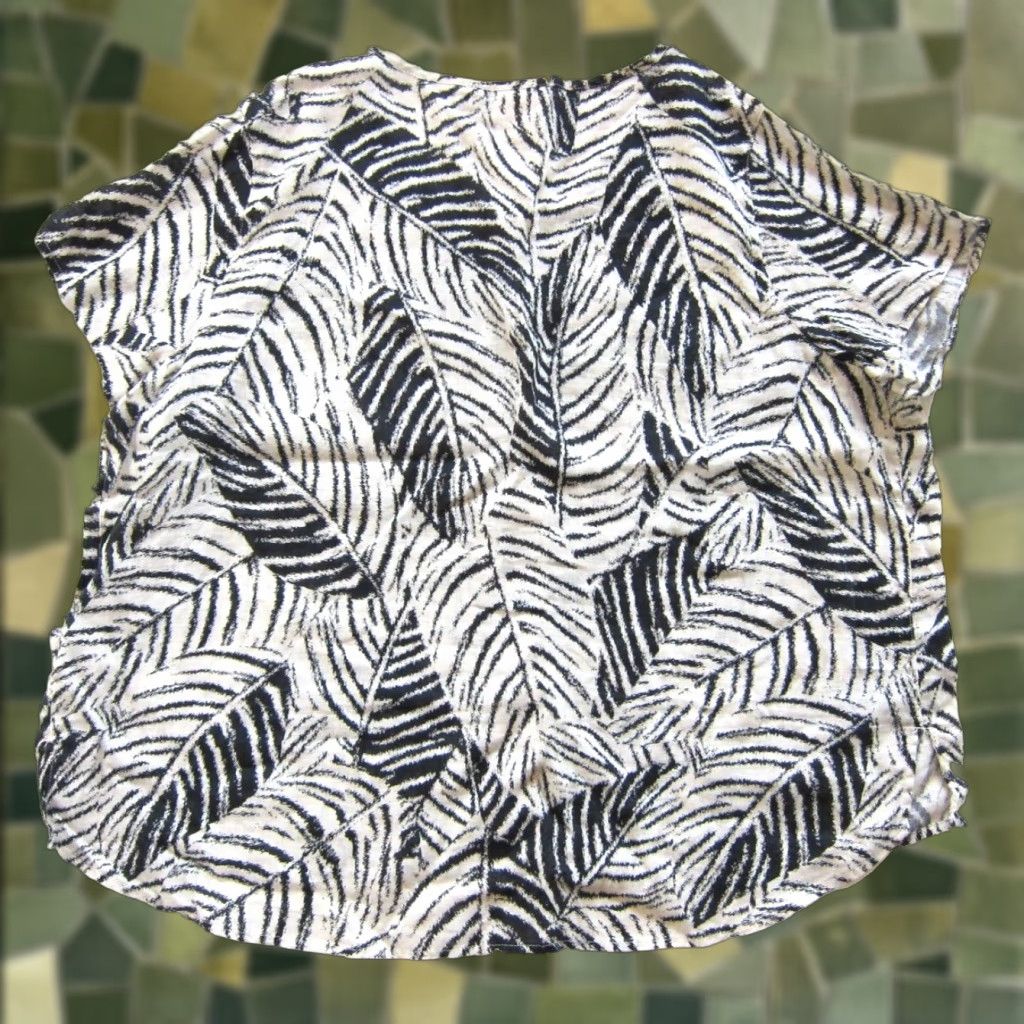 Cynthia Rowley Cynthia Rowley 100% Linen Ivory Black Floral Short Sleeve Tunic Blouse Women 2X Size XXL / US 16-18 / IT 52-54 - 1 Thumbnail
