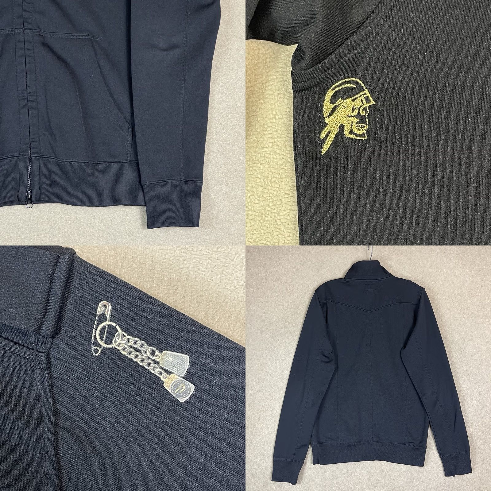 Diesel Diesel Jacket Womens Large Black Fill Zip Embroidered Mock Neck Lightweight Size L / US 10 / IT 46 - 8 Thumbnail