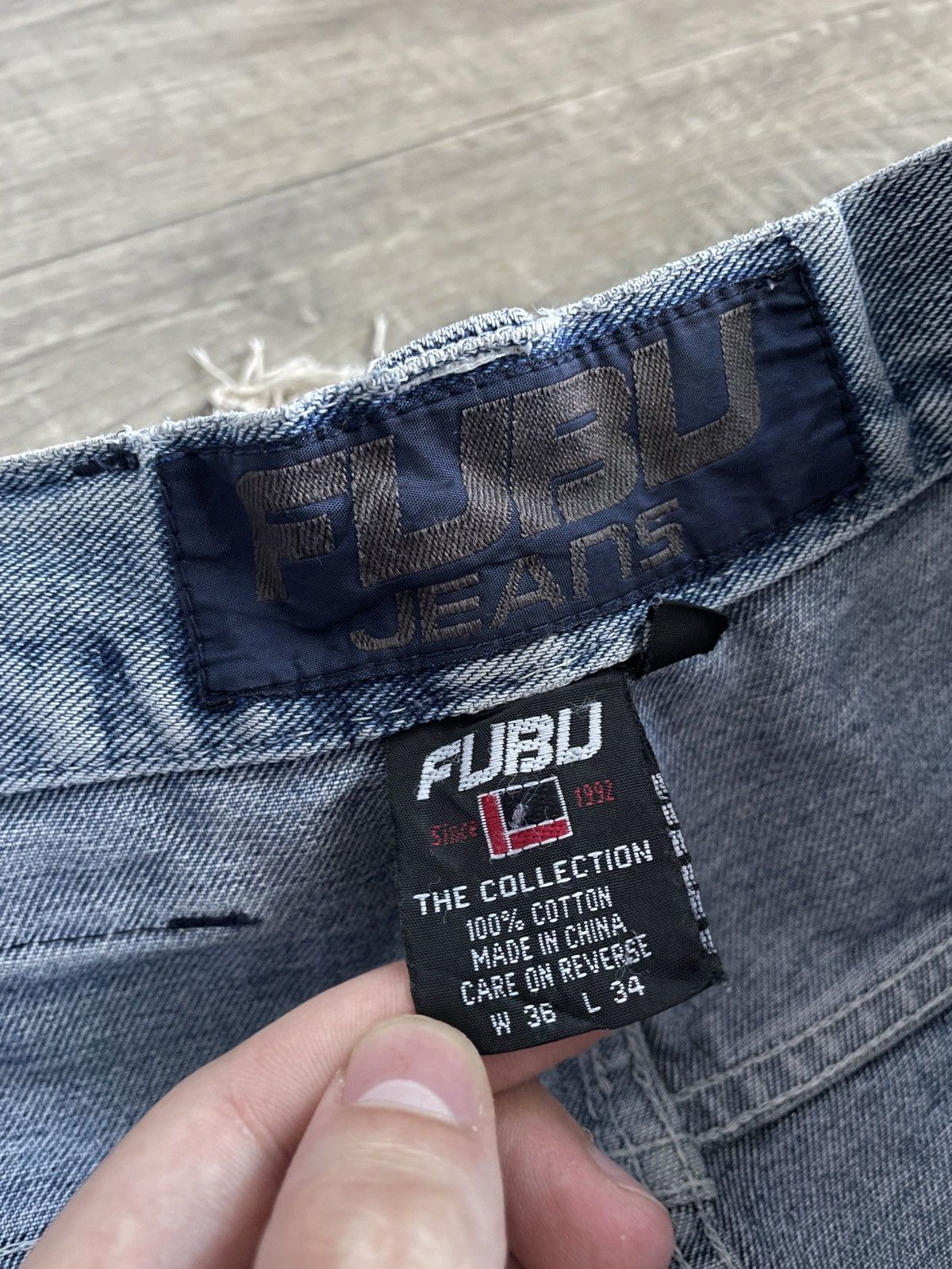 Southpole FUBU Baggy Embroidered Logo Carpenter Denim Pant Jeans Size US 36 / EU 52 - 10 Thumbnail