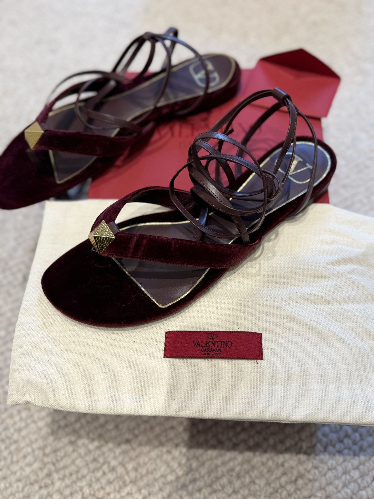 Valentino Valentino Garavani Sandal Roman Stud - Rubin Size US 8 / IT 38 - 7 Thumbnail