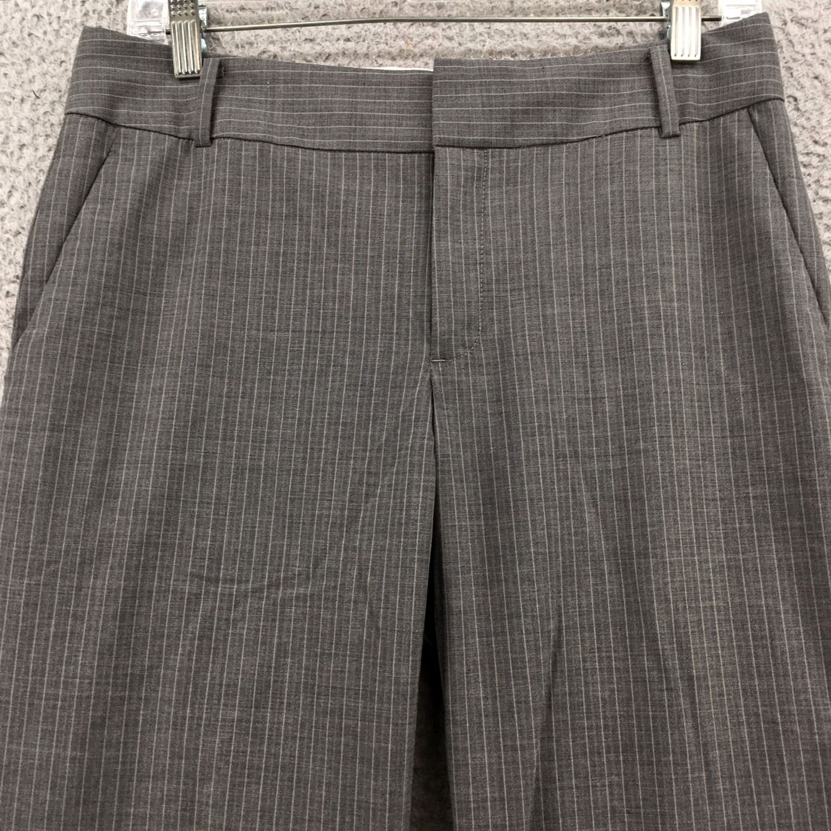 Banana Republic Banana Republic Martin Trouser Dress Pants Womens 6 Gray Striped Wool Blend Dress Pants Regular Rise Flat Front Pockets Casual Mens Womens Girls Boys Size 28" / US 6 / IT 42 - 2 Thumbnail