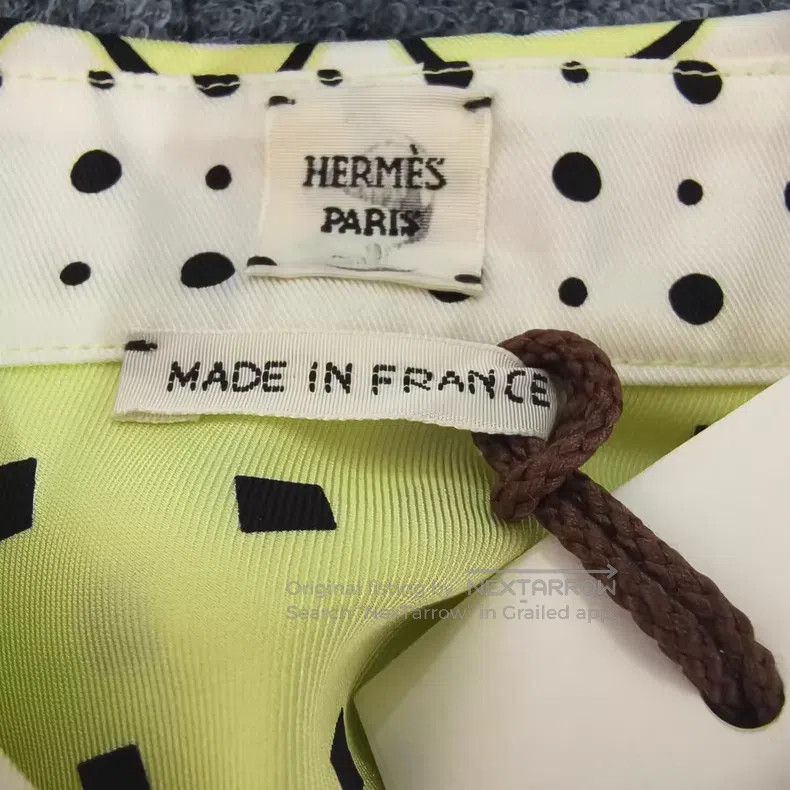 Hermes Hermes Lemon Green Colorblocked Silk Shirt Size XXS / US 00 / IT 34 - 3 Thumbnail