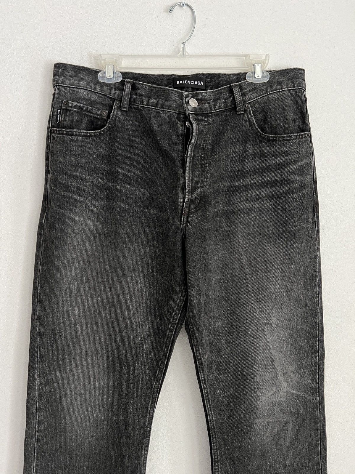 Balenciaga FW 18 Charcoal Whiskered Bootcut Denim - 34 Size US 34 / EU 50 - 2 Thumbnail
