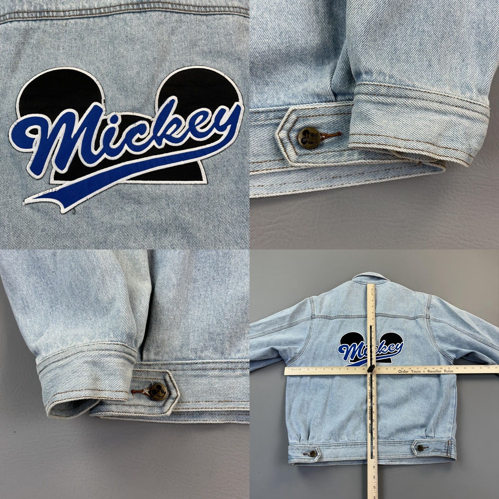 Disney VINTAGE Disney Mickey & Co Denim Jacket Mens Medium Light Wash Mickey Patch 90s Size US M / EU 48-50 / 2 - 8 Thumbnail