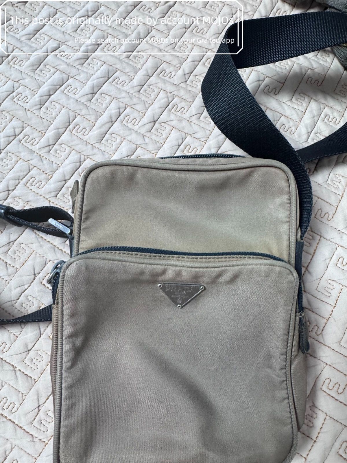 Prada Vintage Nylon Metal Label Shoulder Bag mojos1626