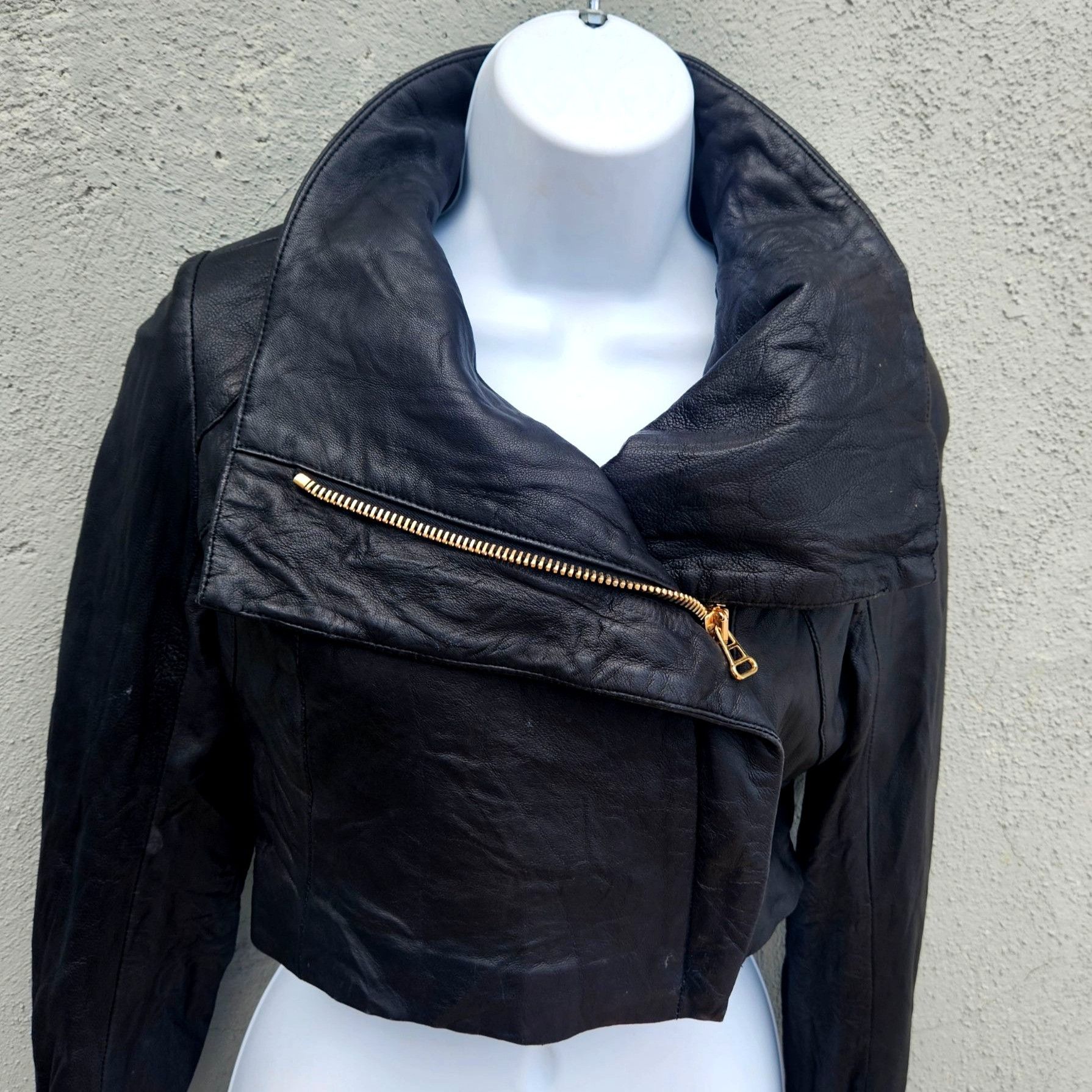 Other Vintage Pegah Anvarian Black Lambskin Leather Cropped Bolero Size S / US 4 / IT 40 - 16 Thumbnail