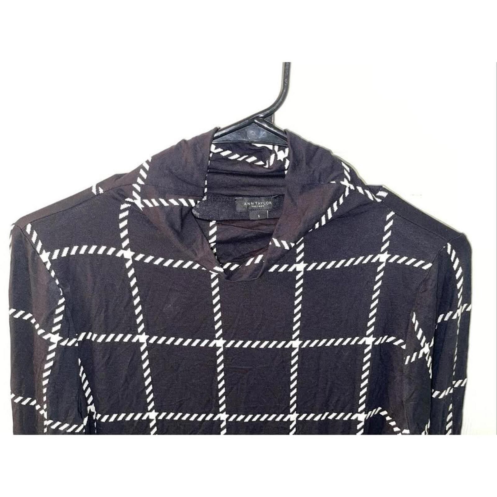 Other Ann Taylor Women's Black and White Hooded Top Size S / US 4 / IT 40 - 4 Thumbnail