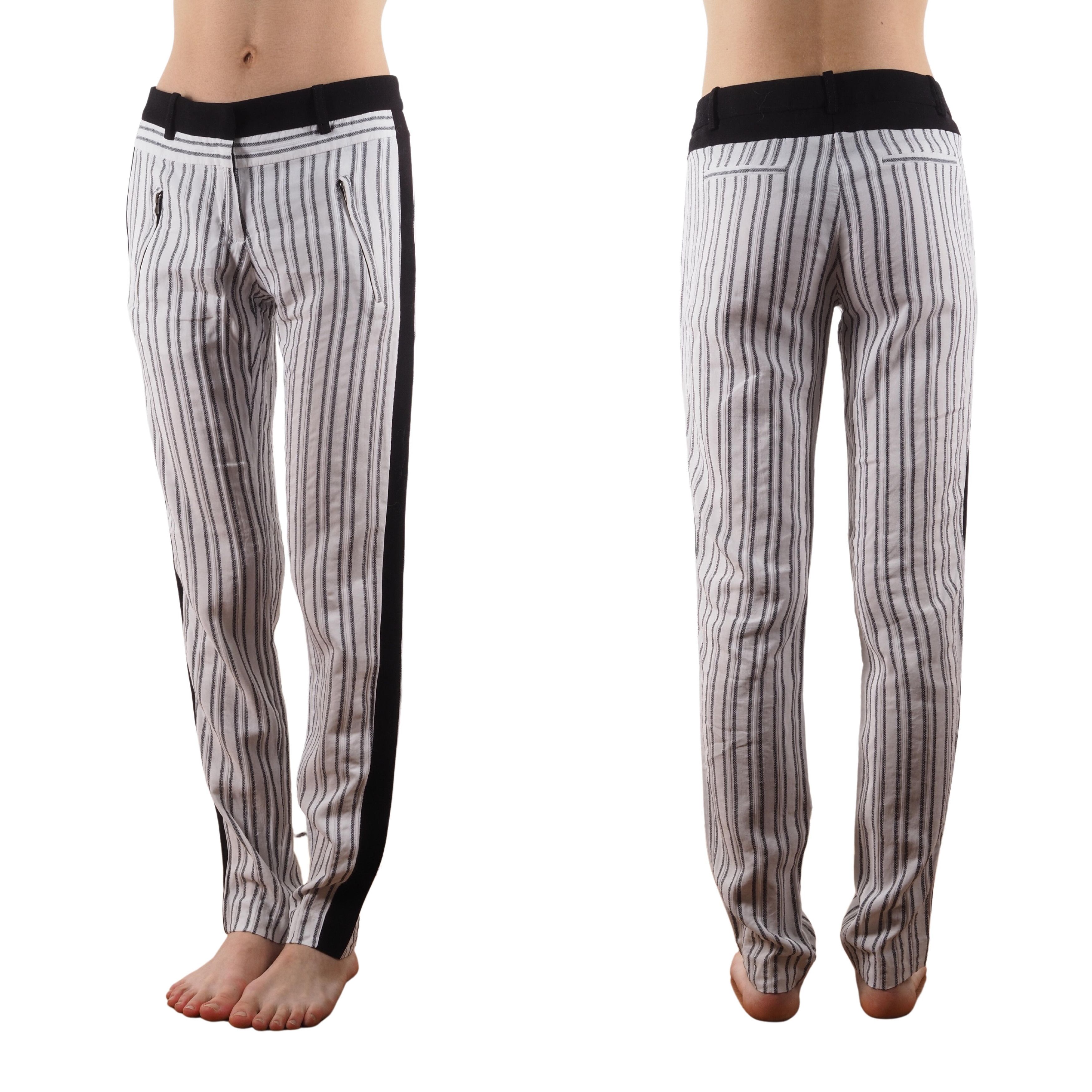 Maje Maje Paris Women Ferre Striped Straight Leg Woven Pants Size 27" / US 4 / IT 40 - 1 Thumbnail