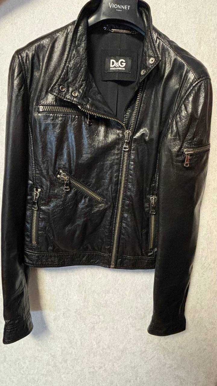 Dolce & Gabbana Dolce Gabbana Agnello Leather Biker Jacket Size M / US 6-8 / IT 42-44 - 1 Thumbnail