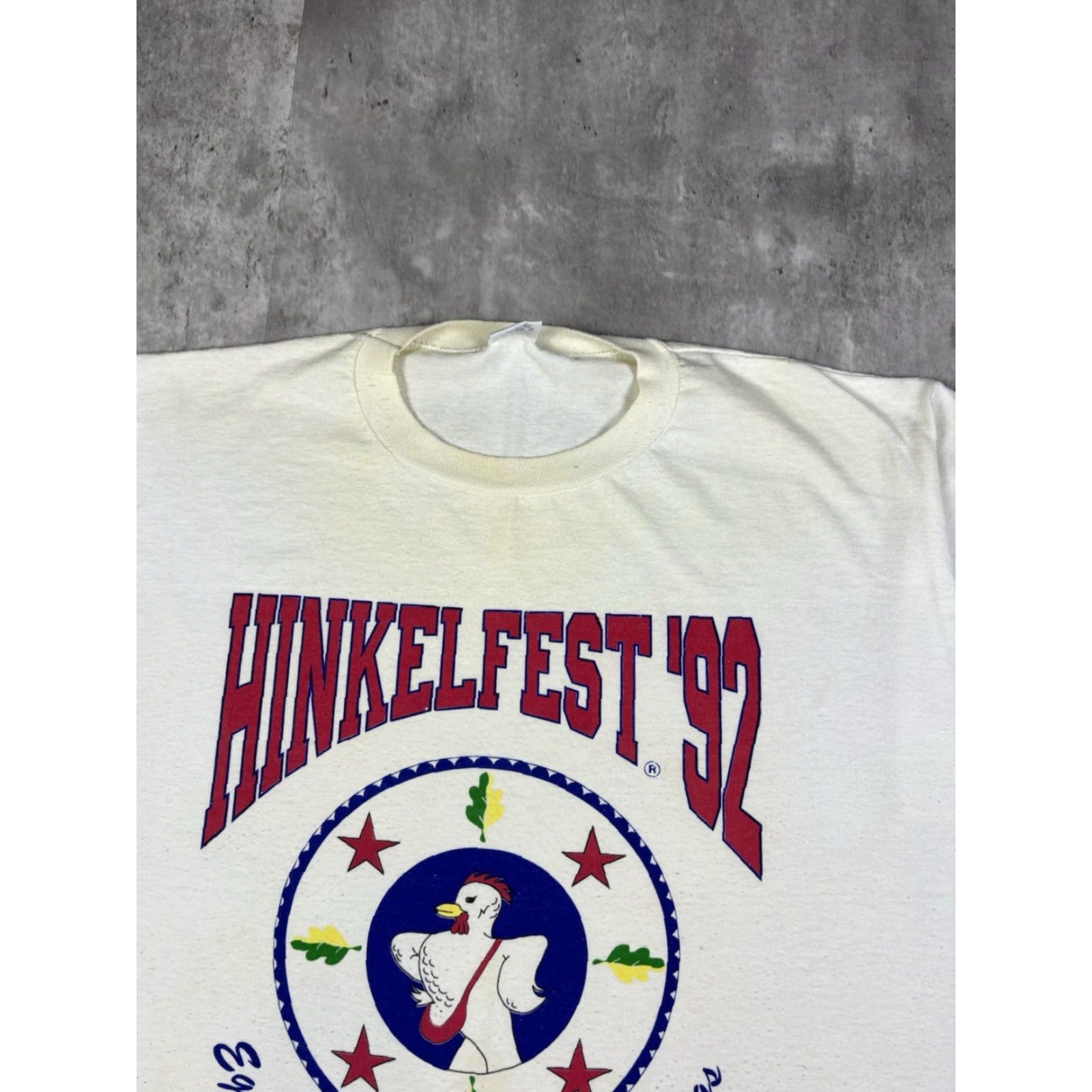 Jerzees VINTAGE 90s Jerzees T-Shirt White XL Crew Neck Short Sleeve Graphic Print Bunny Stitch Bill 90s Men Christmas? Size US XL / EU 56 / 4 - 3 Thumbnail