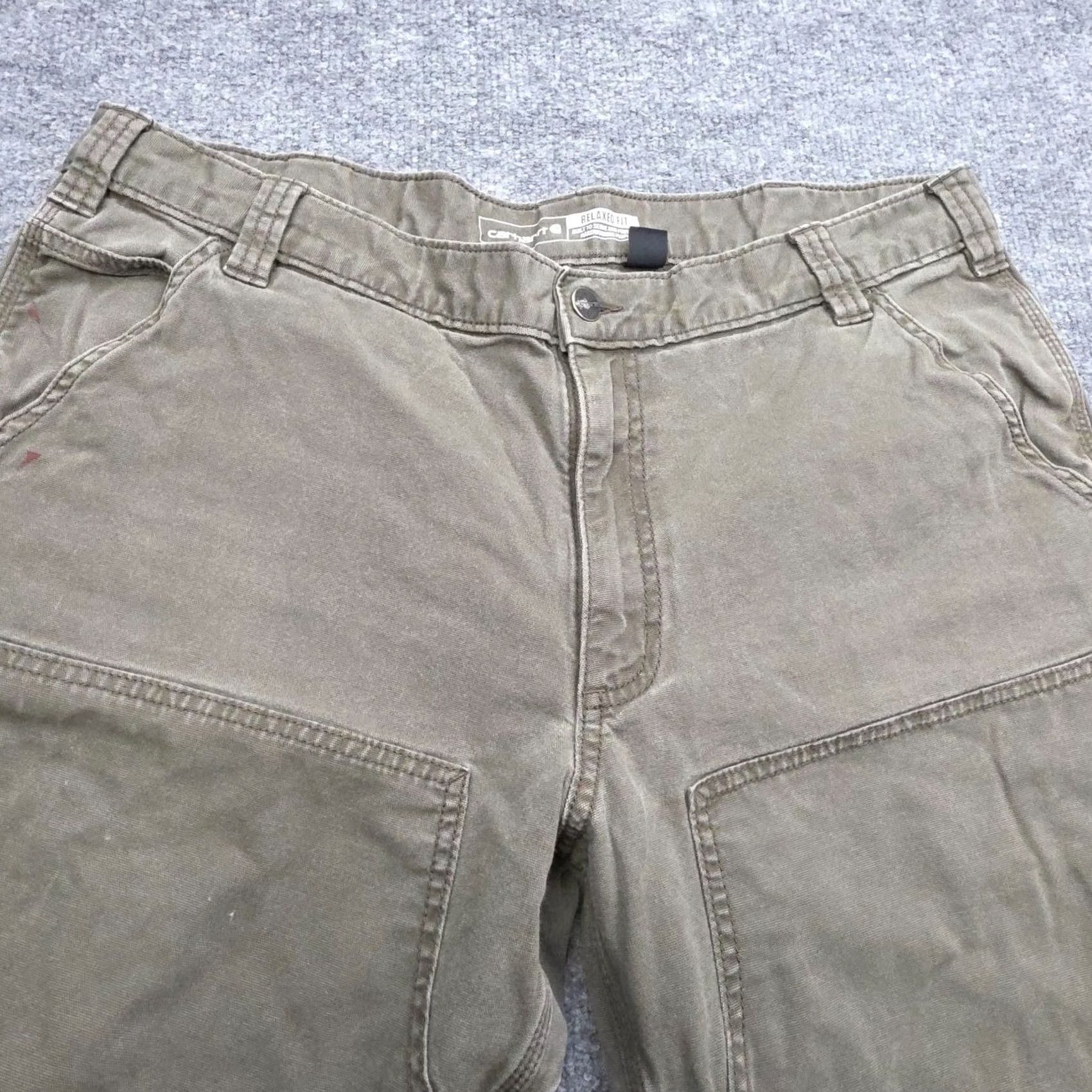 Carhartt Carhartt Double Knee Relaxed Rugged Pants Mens 38 x 30 (FITS 36 x 27) Green MOS - Workwear Size US 36 / EU 52 - 3 Thumbnail