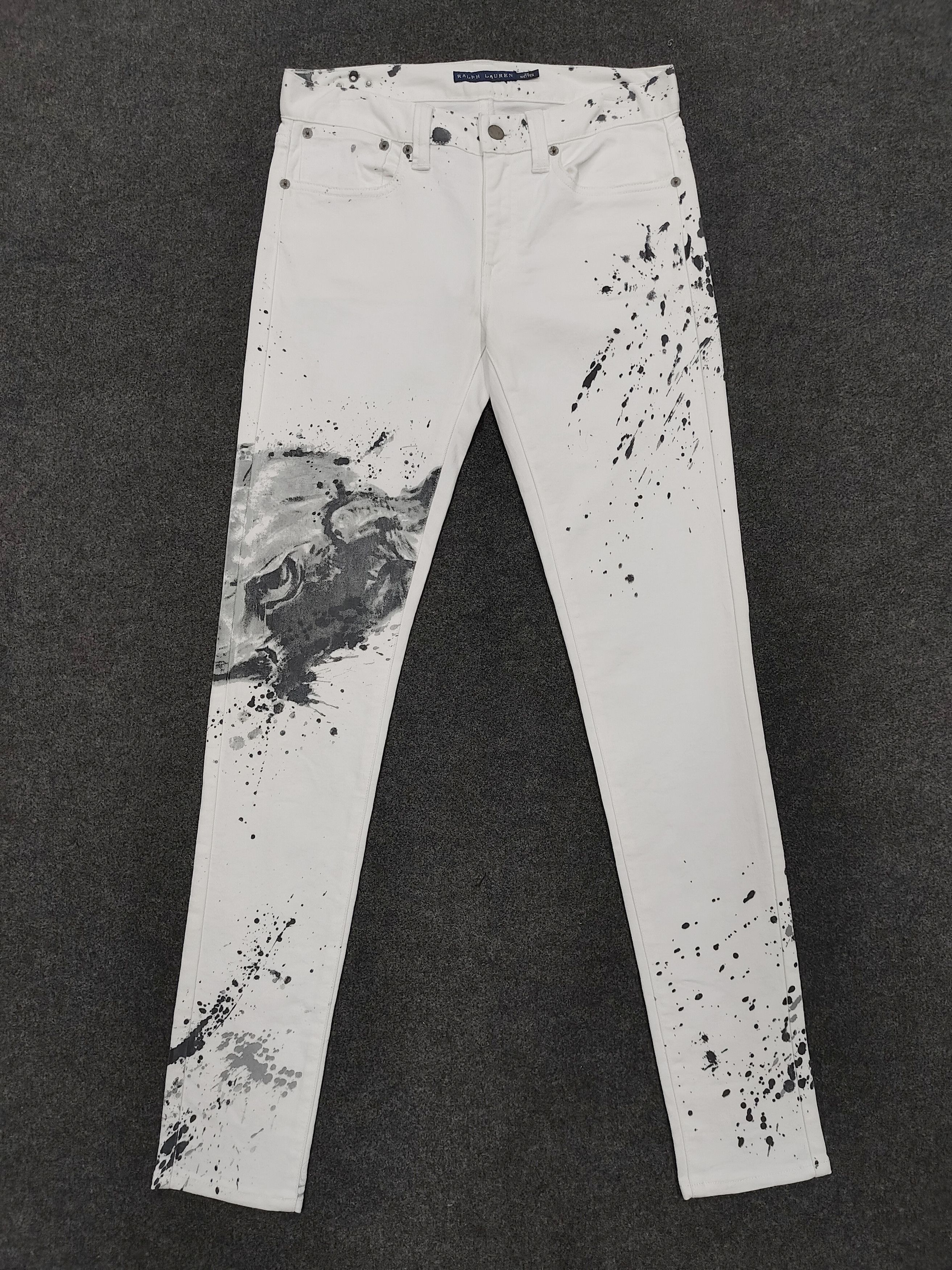 Ralph Lauren Ralph Lauren- Punk Rock Painted Bull Splash Art Skinny Jeans Size 30" / US 8 / IT 44 - 1 Thumbnail