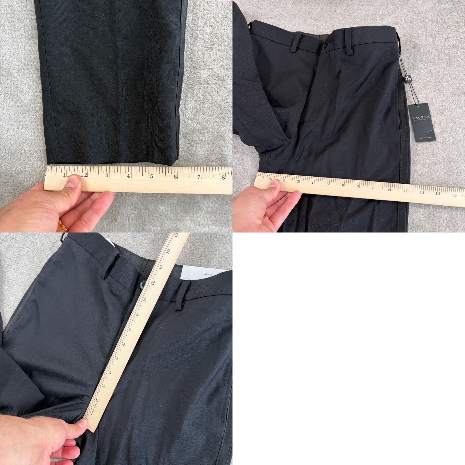 Ralph Lauren Lauren Ralph Lauren LRL Belrick Pants Dress Wool Black Stretch Size 28 Women Straight Leg Flat Front Modern Formal Trousers Size 28" / US 6 / IT 42 - 8 Thumbnail