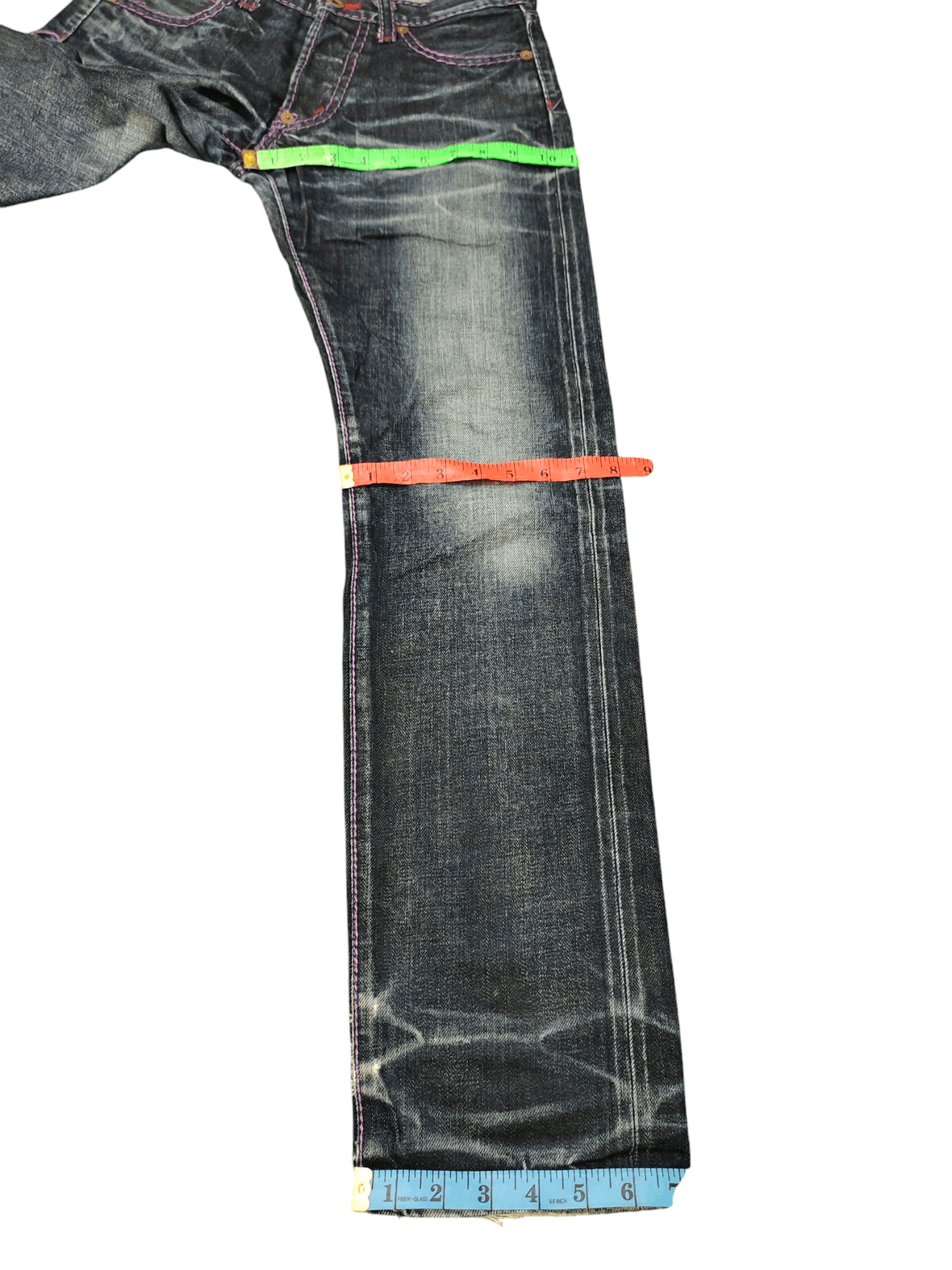 If Six Was Nine Vintage Kohji Niwa Japan Clawmark Distress Selvedge Jeans Size US 29 - 17 Thumbnail