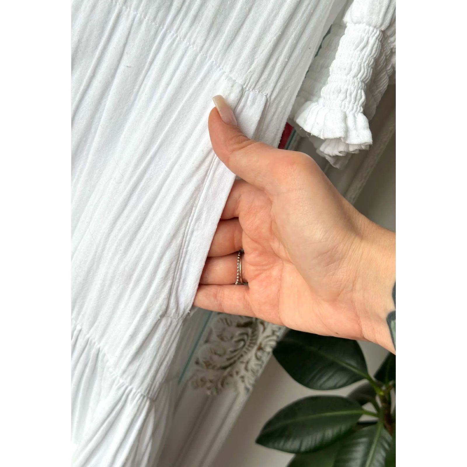 ME+EM ME+EM White Dress Knee Length V-Neck Wool? (No Wool) — Wrong. Size L / US 10 / IT 46 - 5 Thumbnail