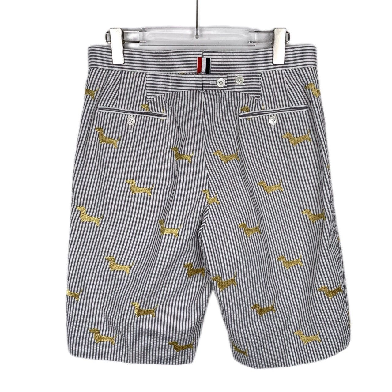 Thom Browne Thom Browne Gold Thread Dog Grey Cotton Shorts Size US 36 / EU 52 - 2 Thumbnail