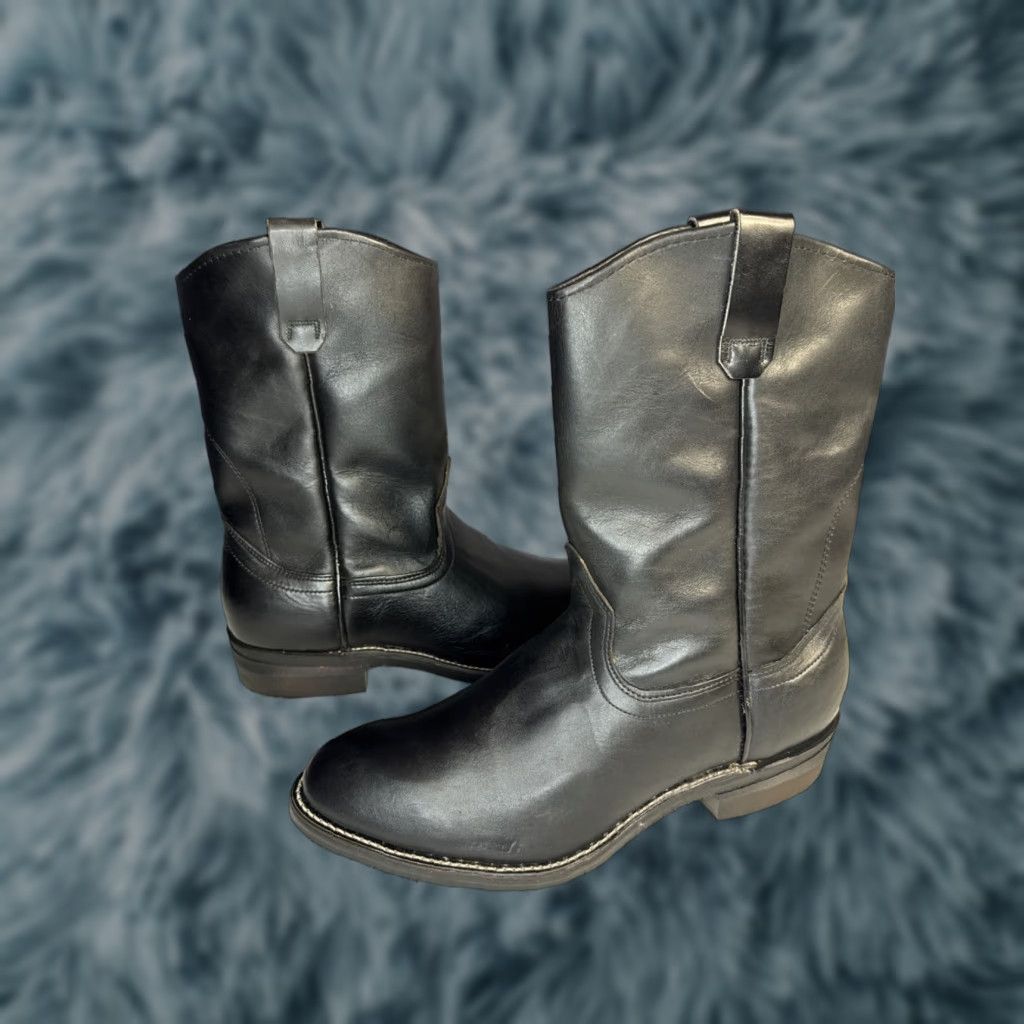 VINTAGE Red Wing Pecos Boots Men 10.5 Black Leather Cowboy USA 25147 New