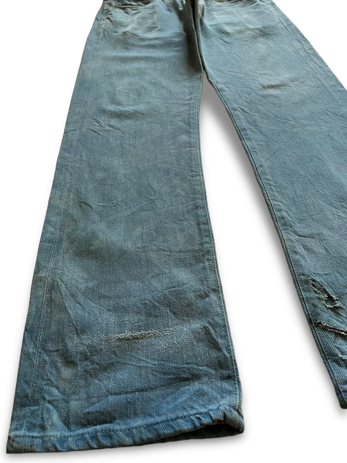 45rpm × Japanese Brand Vintage 45Rpm Selvedge Light Blue Sky Distressed Jeans Size US 30 / EU 46 - 7 Thumbnail